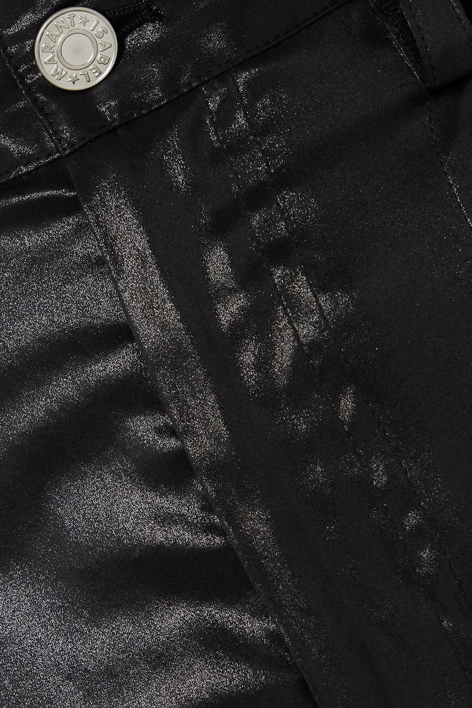 Isabel Marant Oversized Silk-satin Tapered Pants In Schwarz