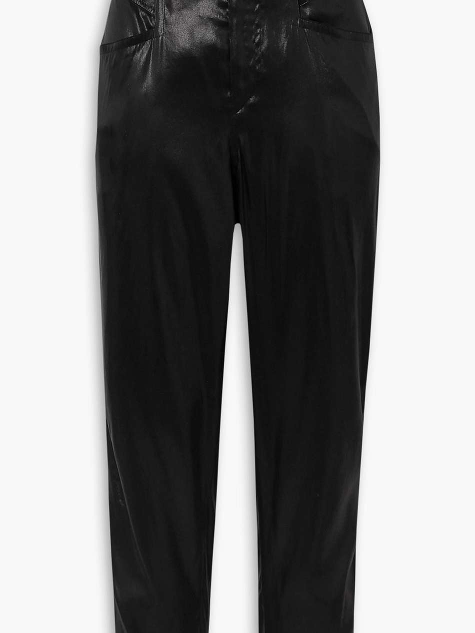 oversized silk-satin tapered pants
