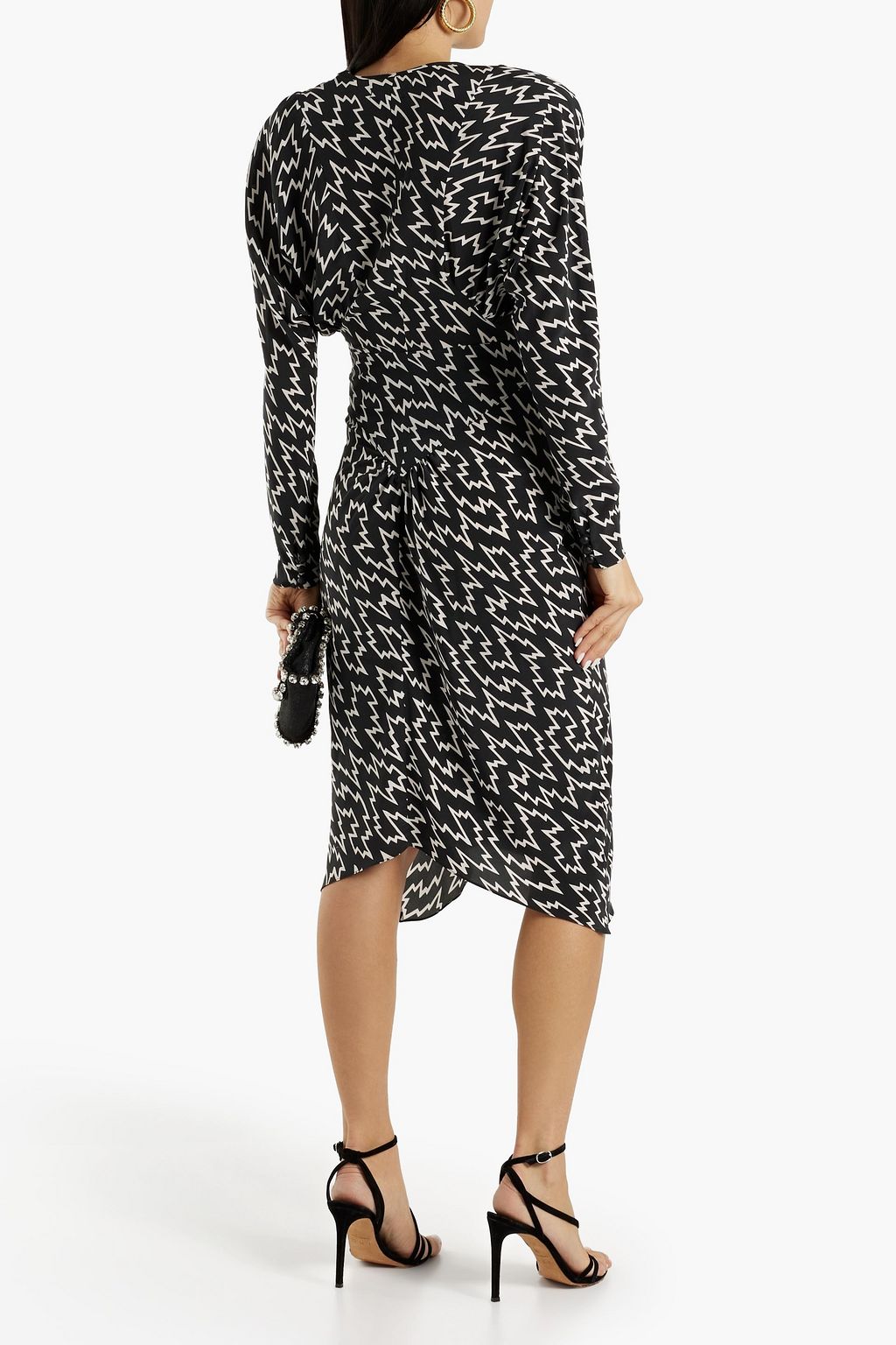 ISABEL MARANT Ibelky gathered printed stretch-silk crepe de chine midi dress