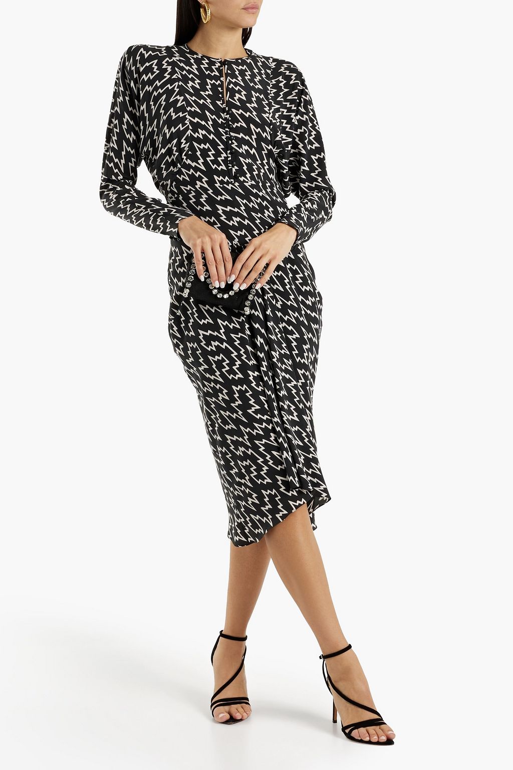 ISABEL MARANT Ibelky gathered printed stretch-silk crepe de chine midi dress