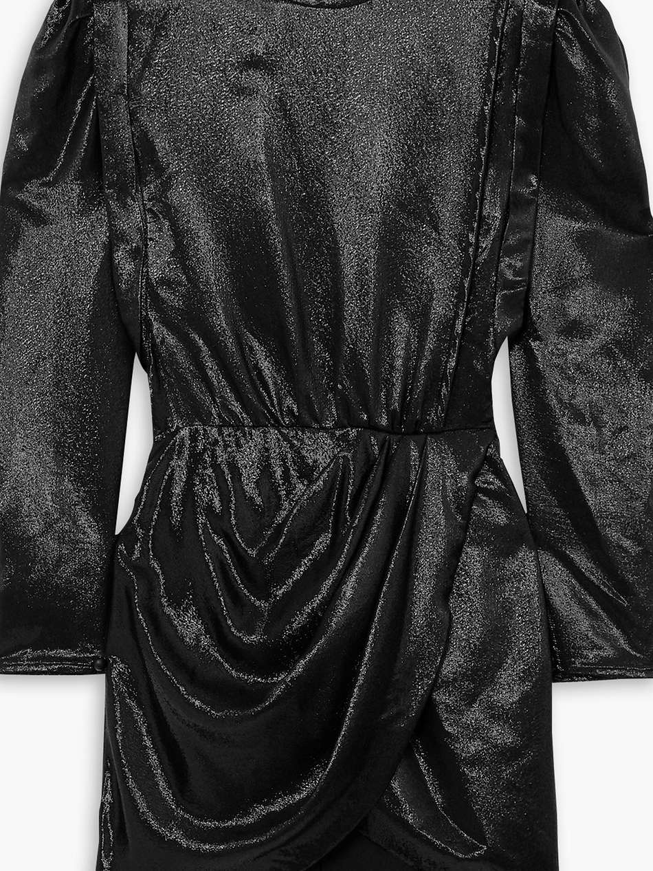 bagota draped metallic silk-blend mini dress