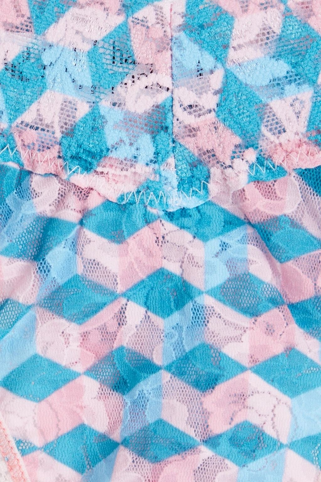 HANKY PANKY سروال داخلي رفيع بخصر متوسط من الدانتيل المرن مزين بطبعات