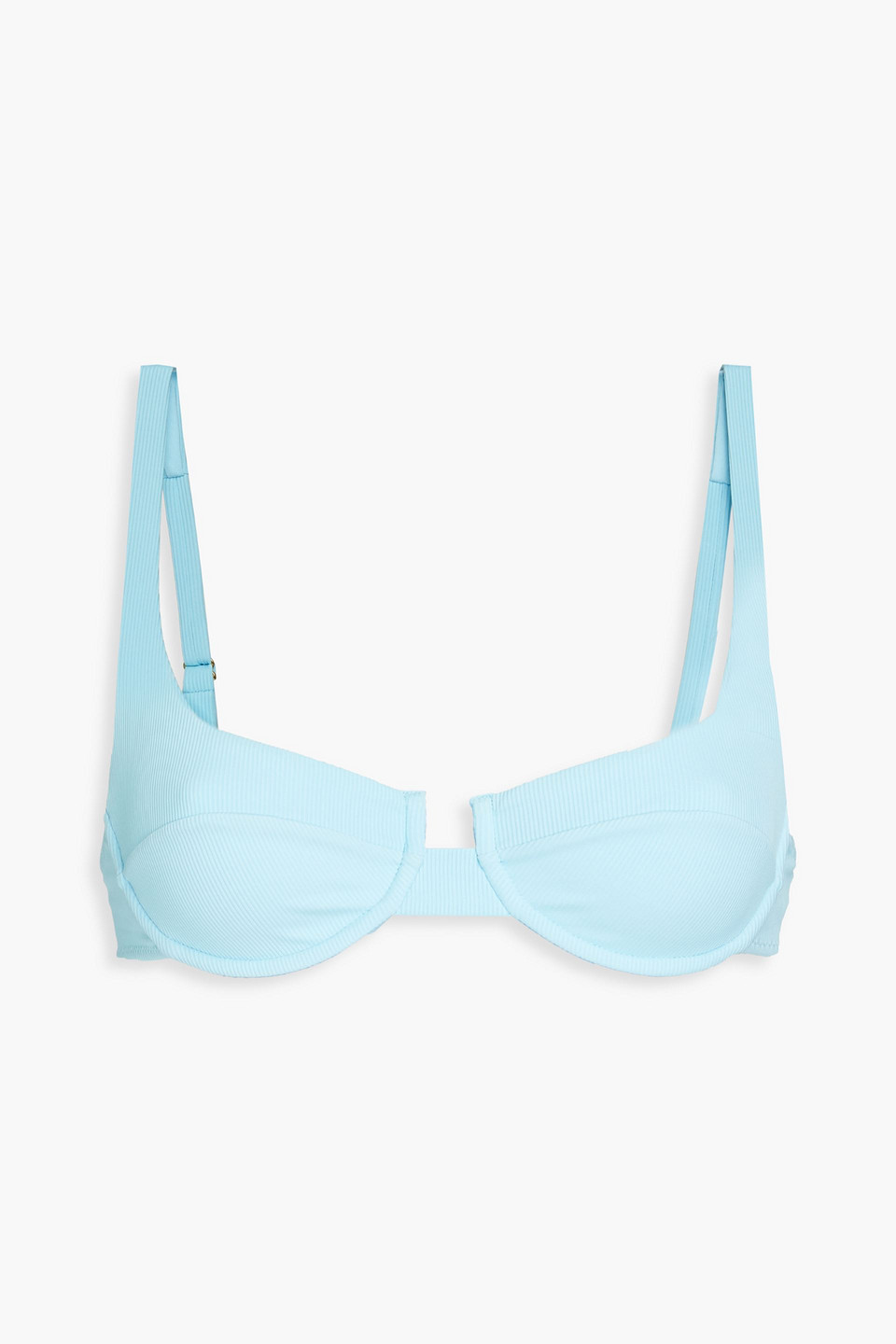 Melissa Odabash Montreal Ribbed Underwired Bikini Top In Light Blue