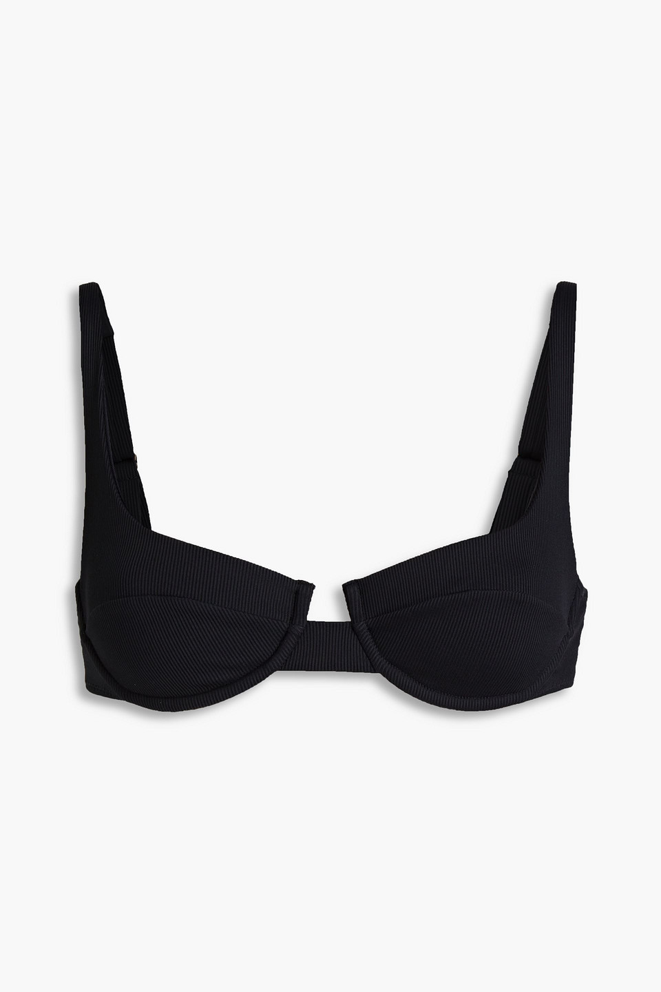 Shop Melissa Odabash Montreal Ribbed Underwired Bikini Top In Black