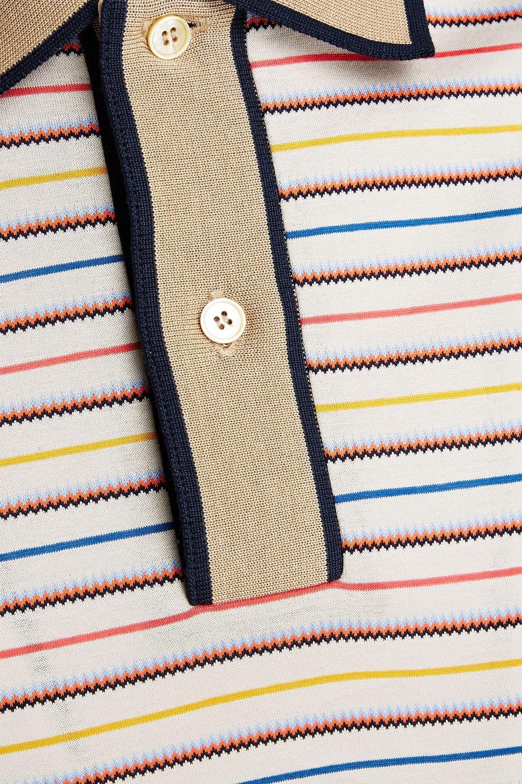 PAUL SMITH Striped cotton-jersey polo shirt