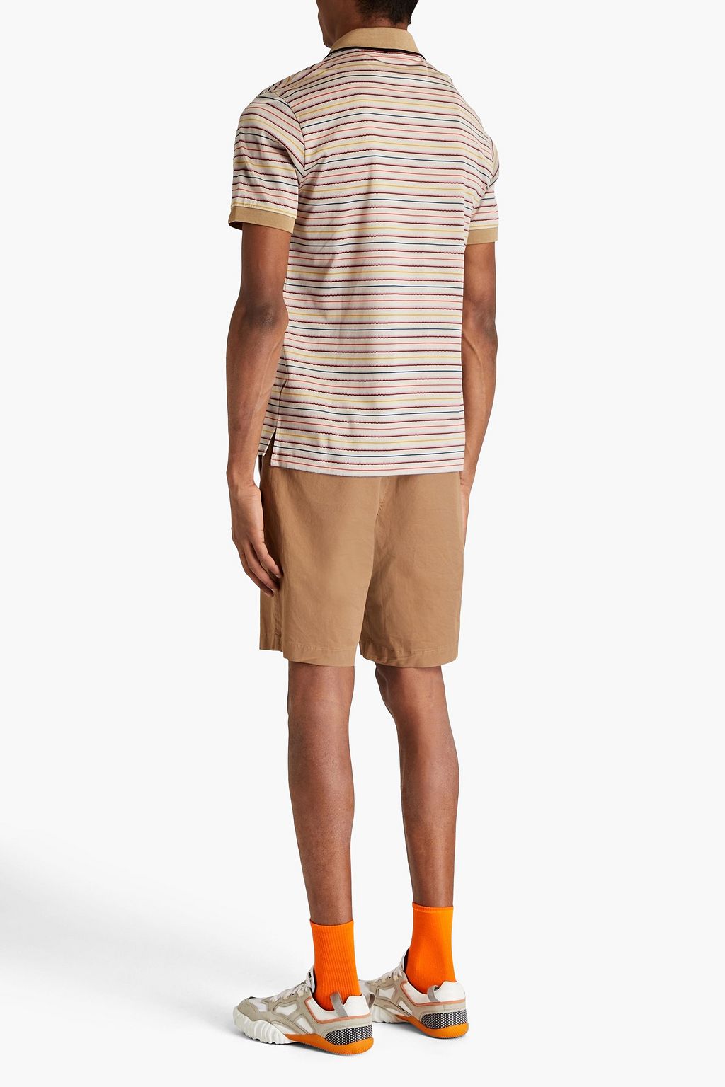 PAUL SMITH Striped cotton-jersey polo shirt