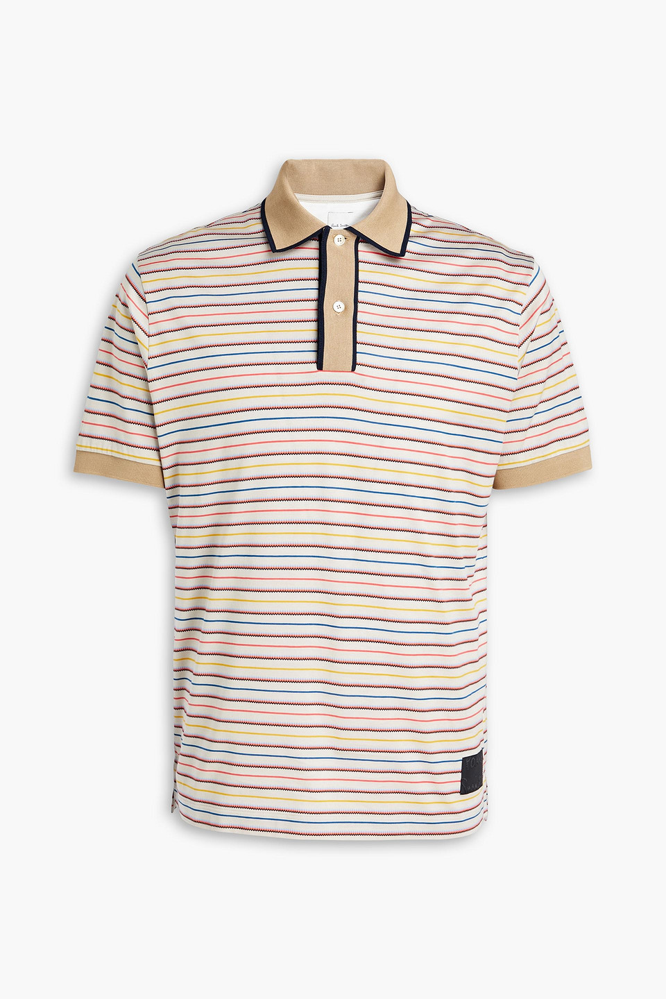 Paul Smith Striped Cotton-jersey Polo Shirt In Beige