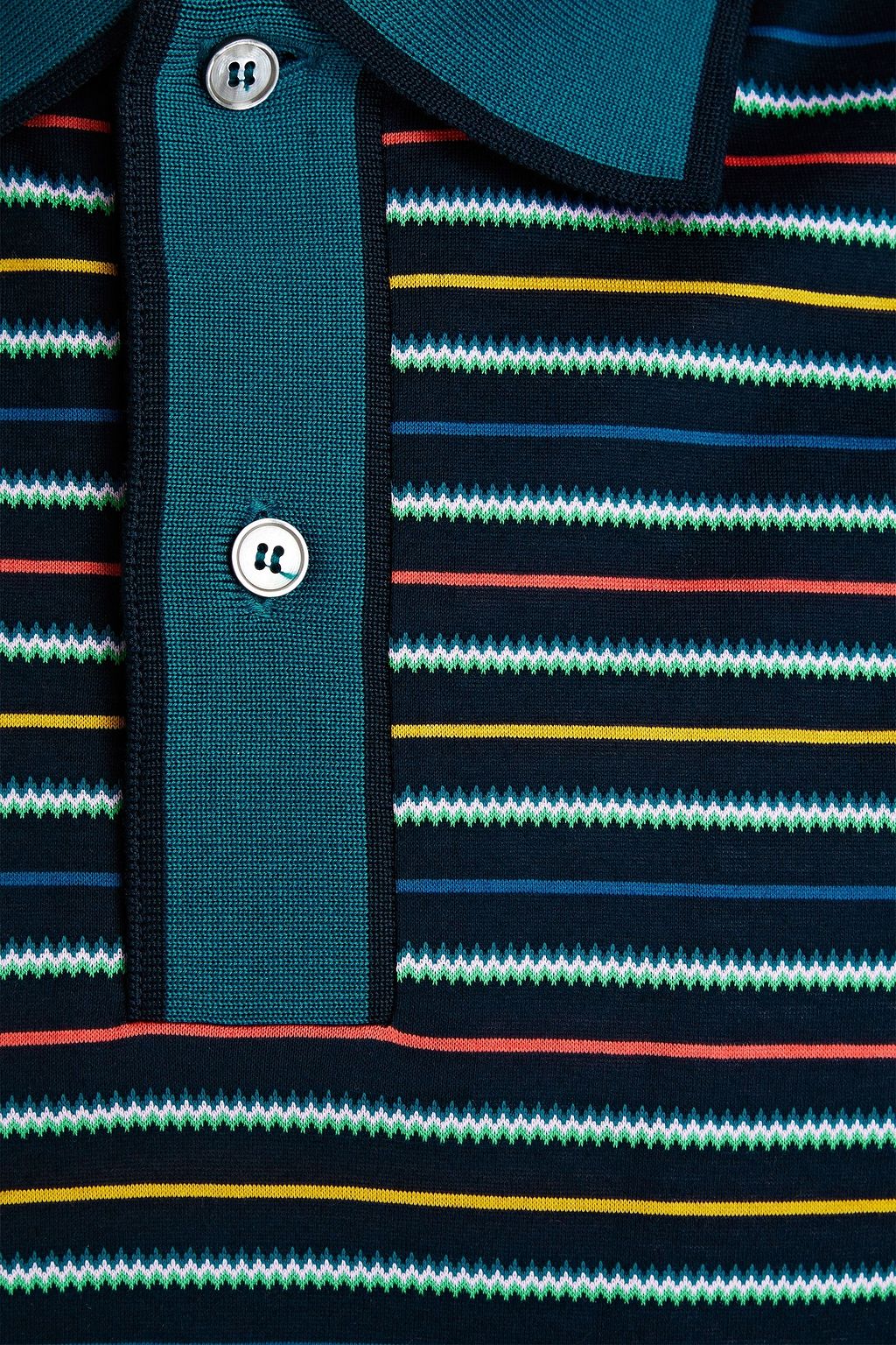 PAUL SMITH Striped cotton-jersey polo shirt