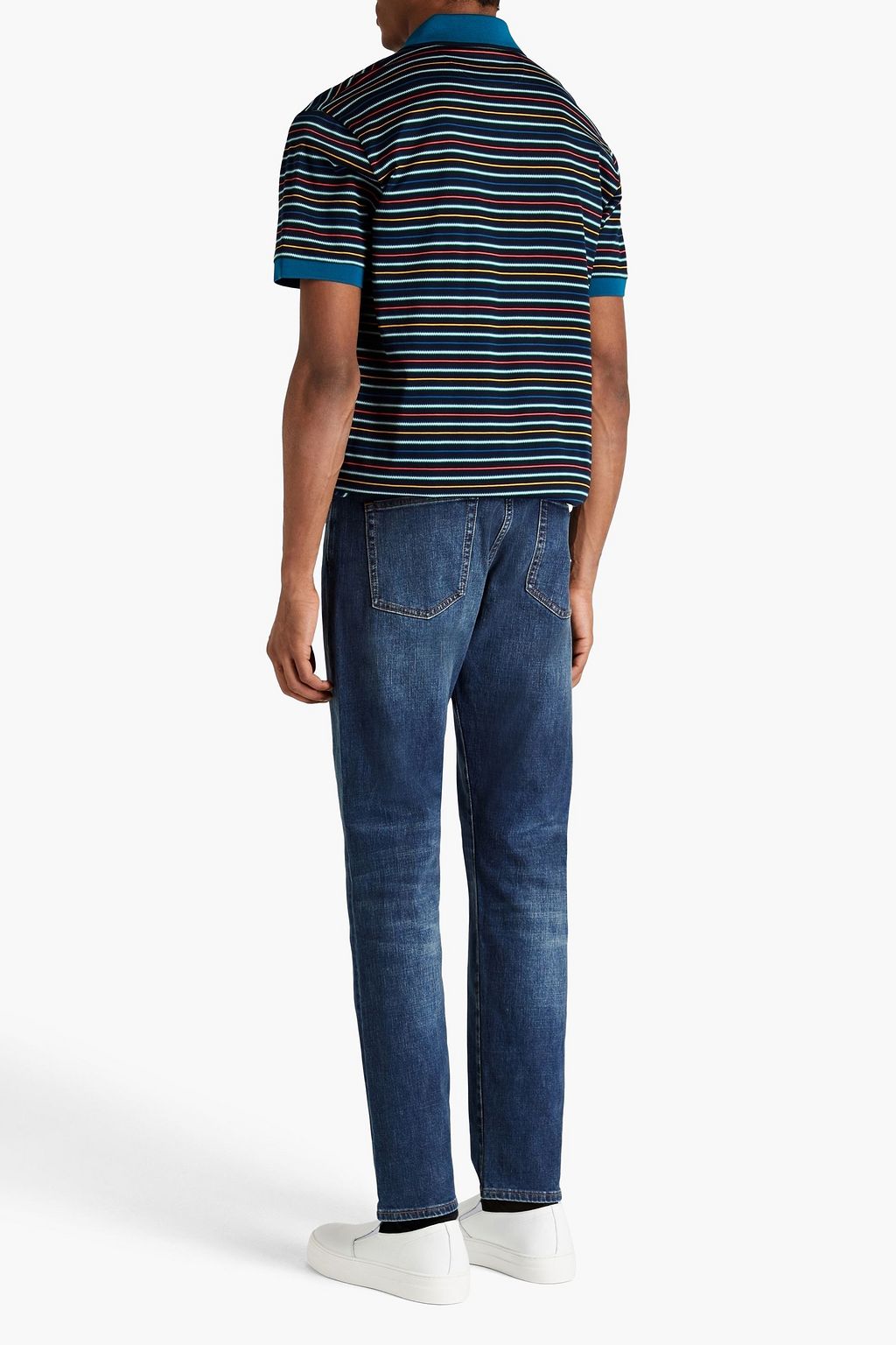PAUL SMITH Striped cotton-jersey polo shirt