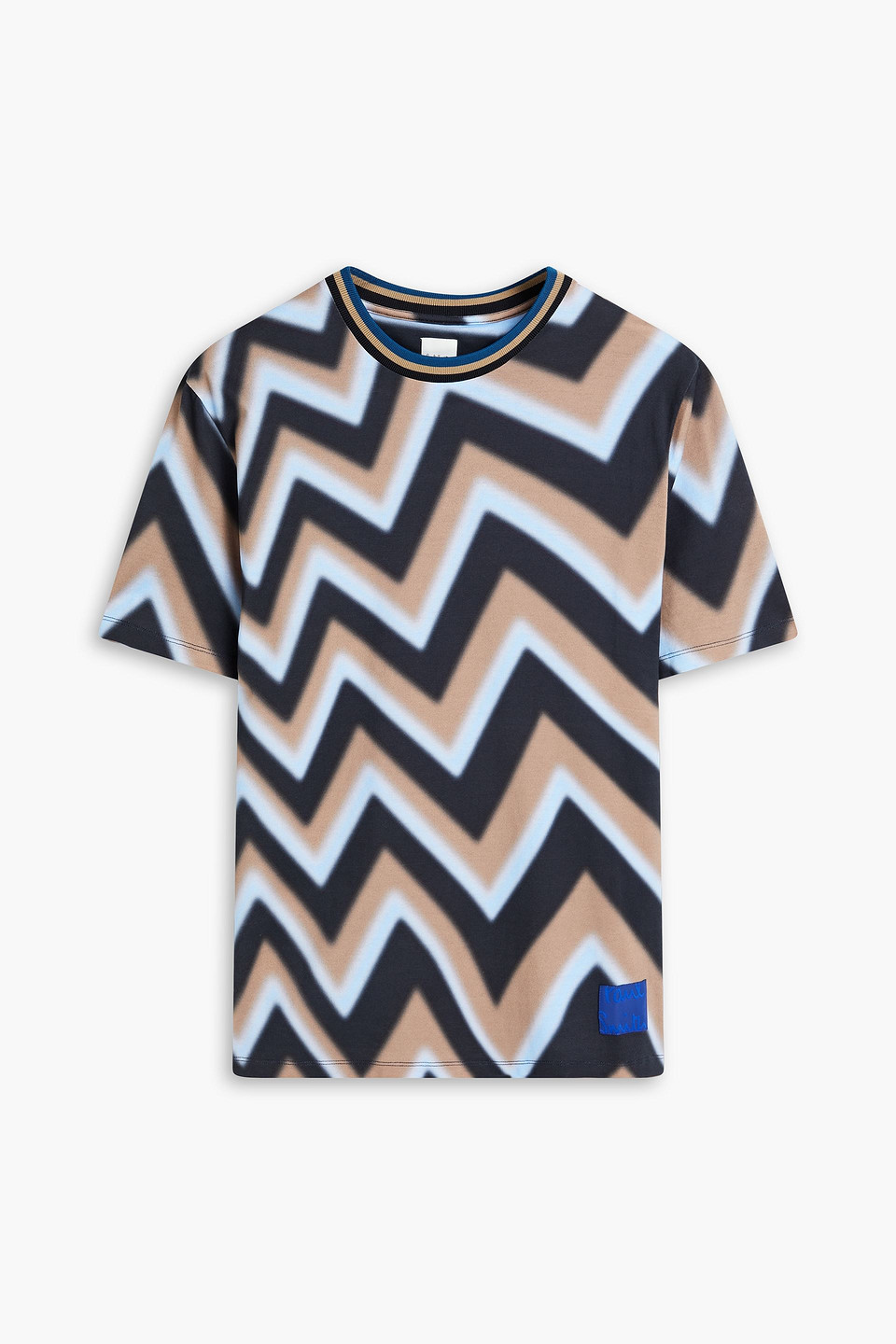 Paul Smith Printed Cotton-jersey T-shirt In Light Blue