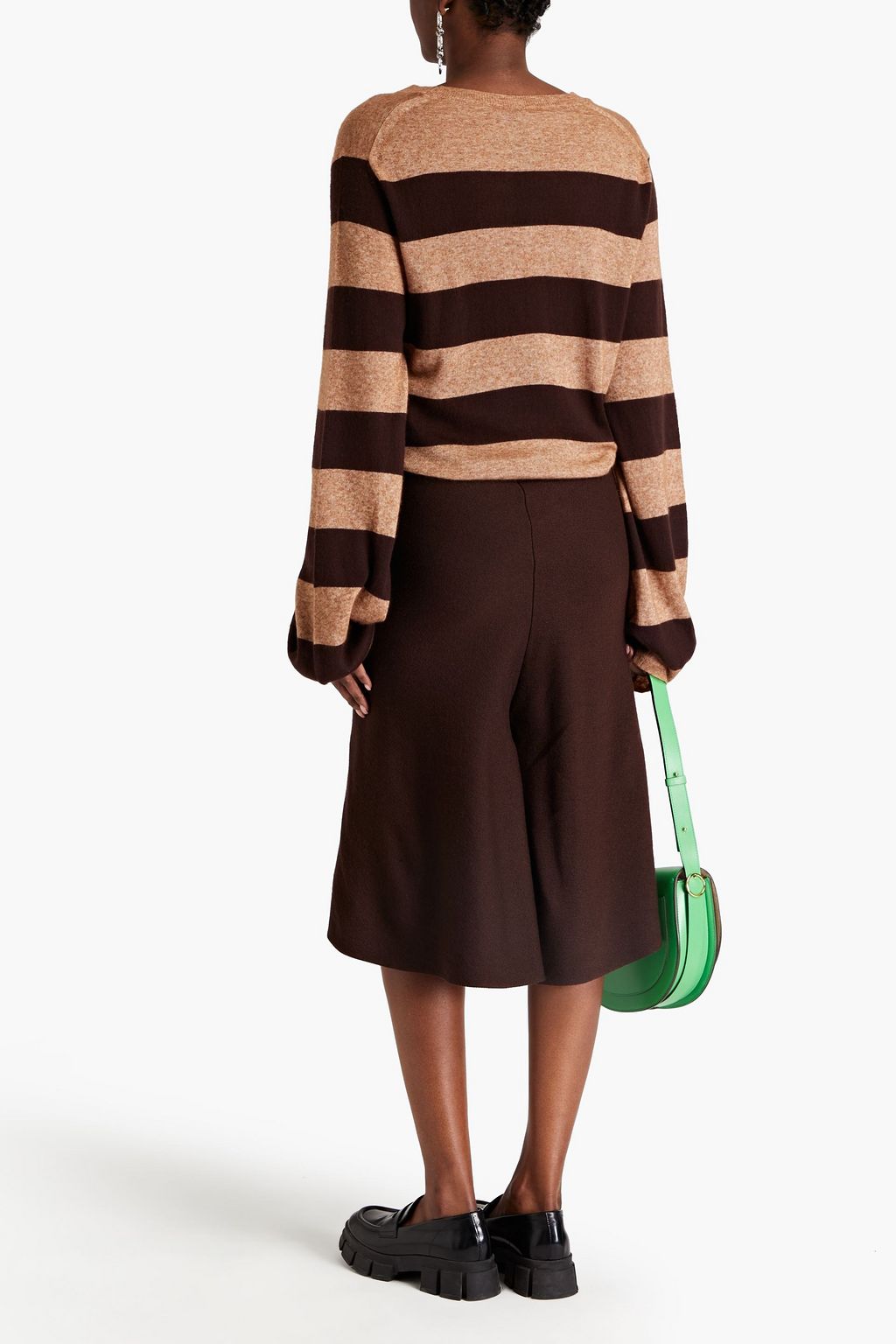 PETAR PETROV Fluted wool and linen-blend culottes
