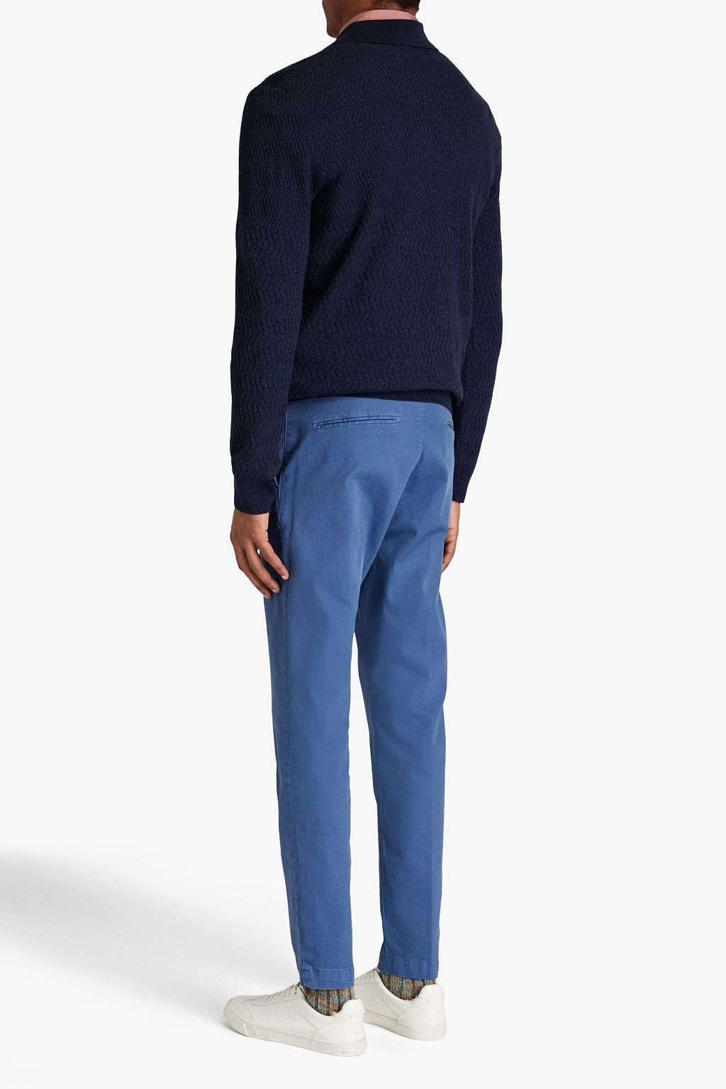 PAUL SMITH Gerippter Pullover aus Merinowolle mit Polokragen
