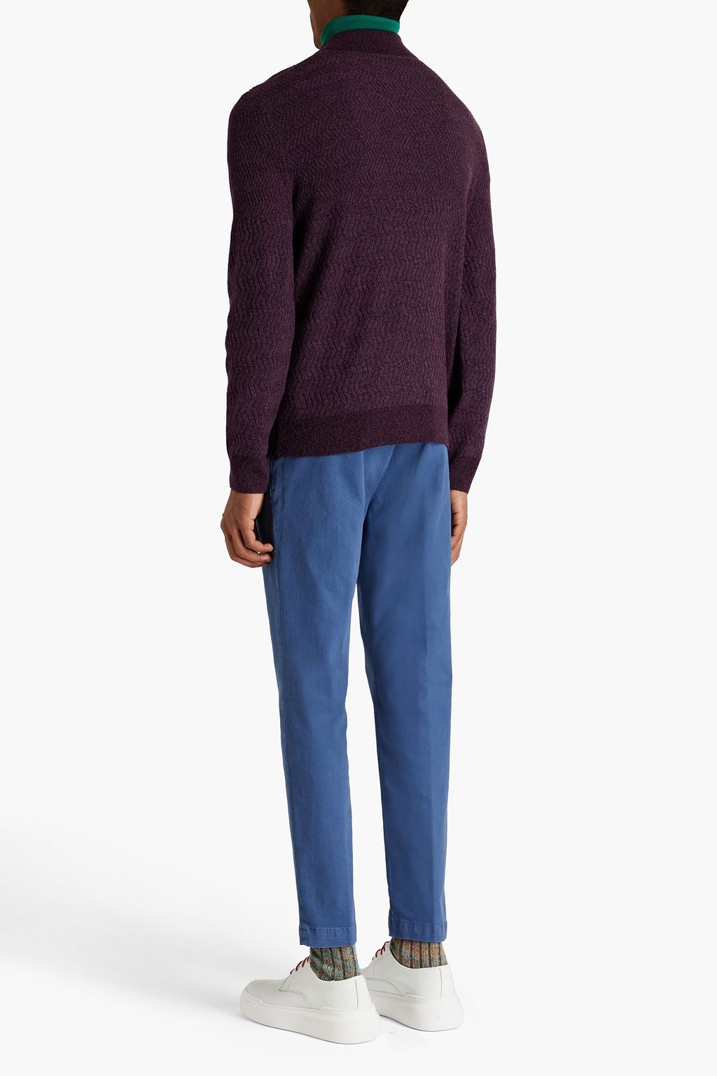 PAUL SMITH Gerippter Pullover aus Merinowolle mit Polokragen