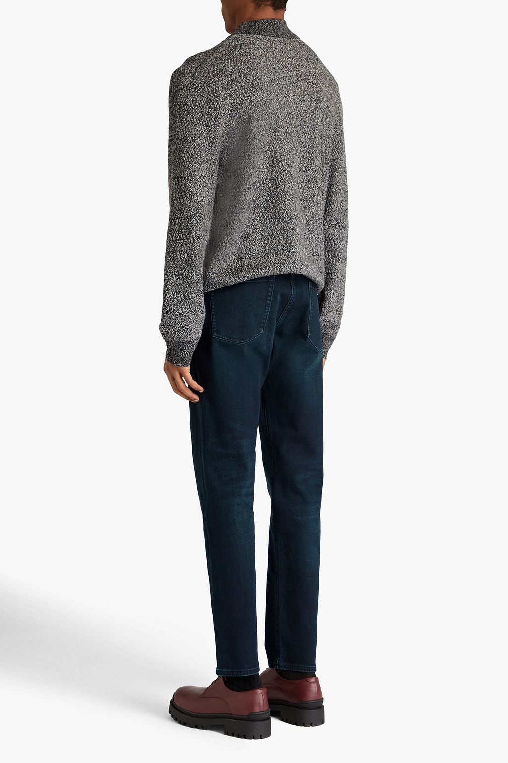 PAUL SMITH Gerippter Pullover aus Merinowolle mit Polokragen