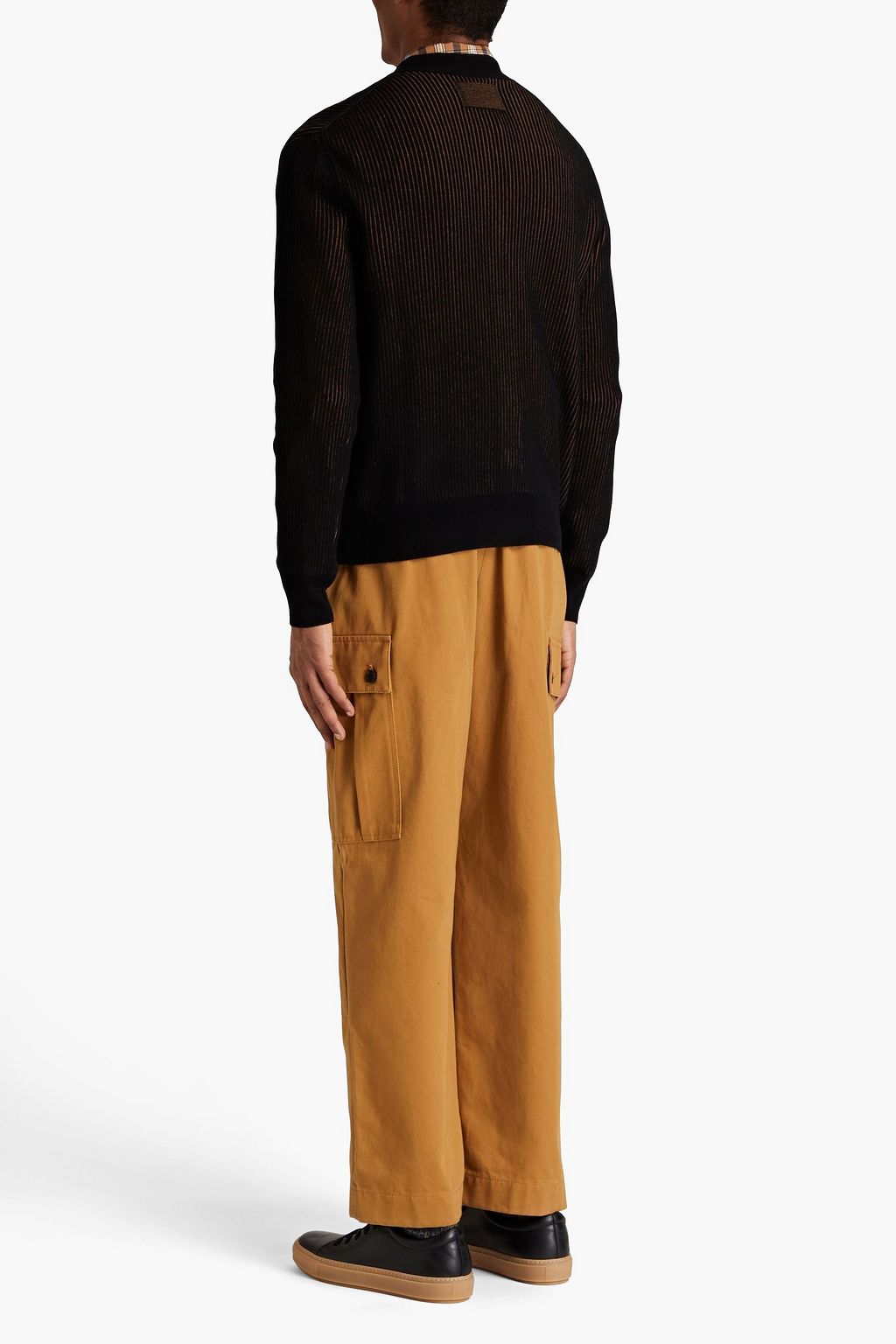 PAUL SMITH Ribbed wool and cotton-blend cardigan