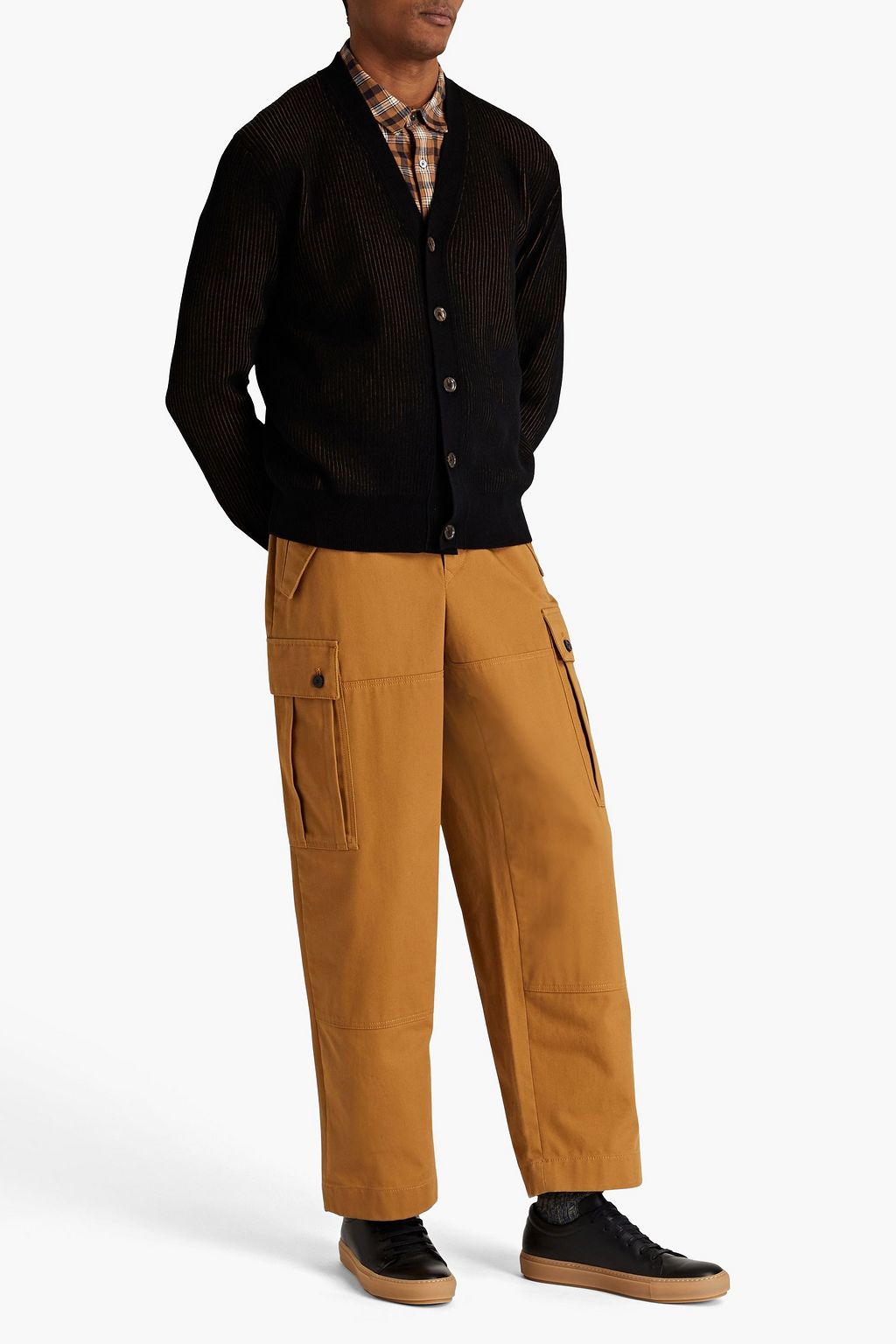 PAUL SMITH Ribbed wool and cotton-blend cardigan