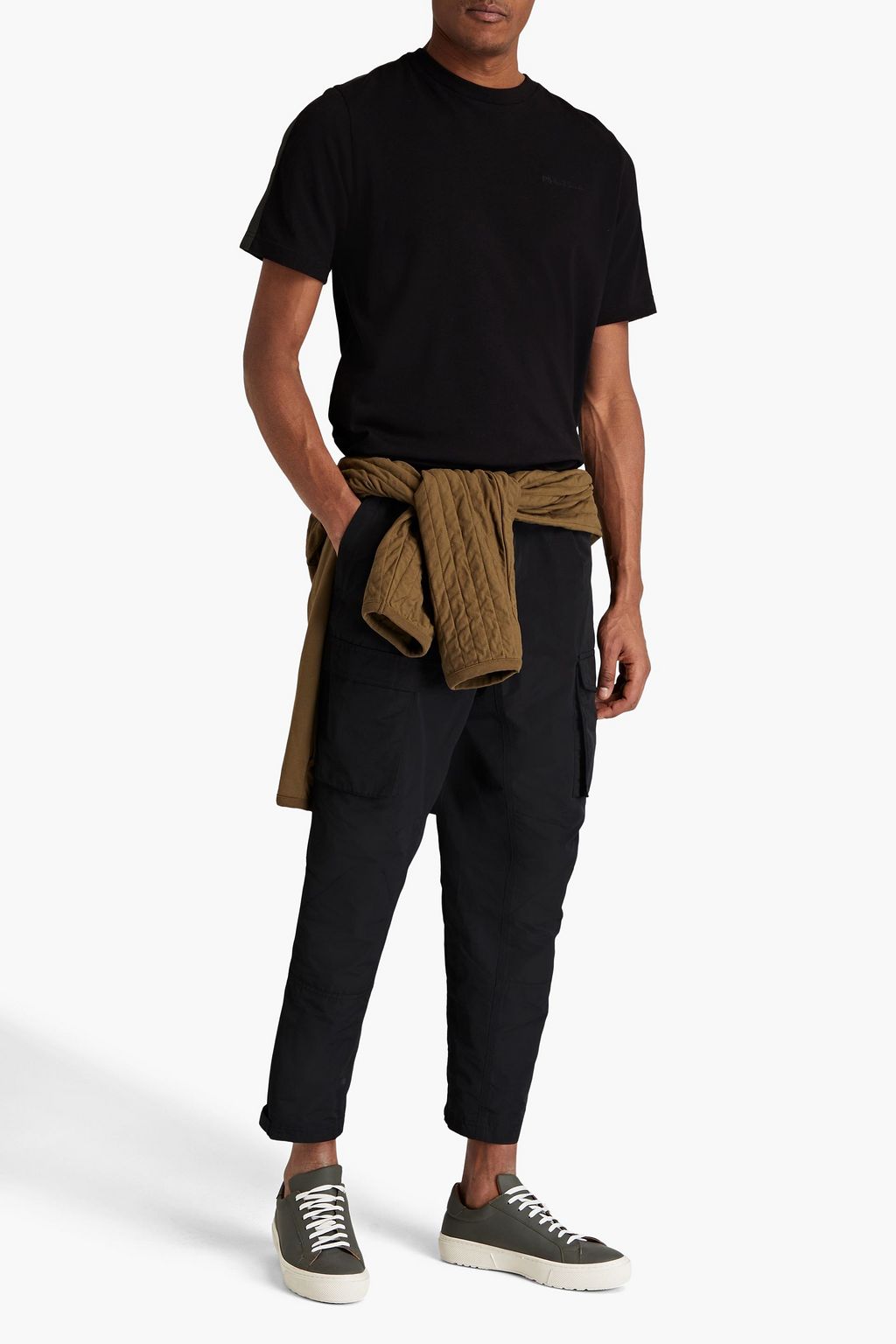 PS PAUL SMITH Shell-paneled cotton-jersey T-shirt