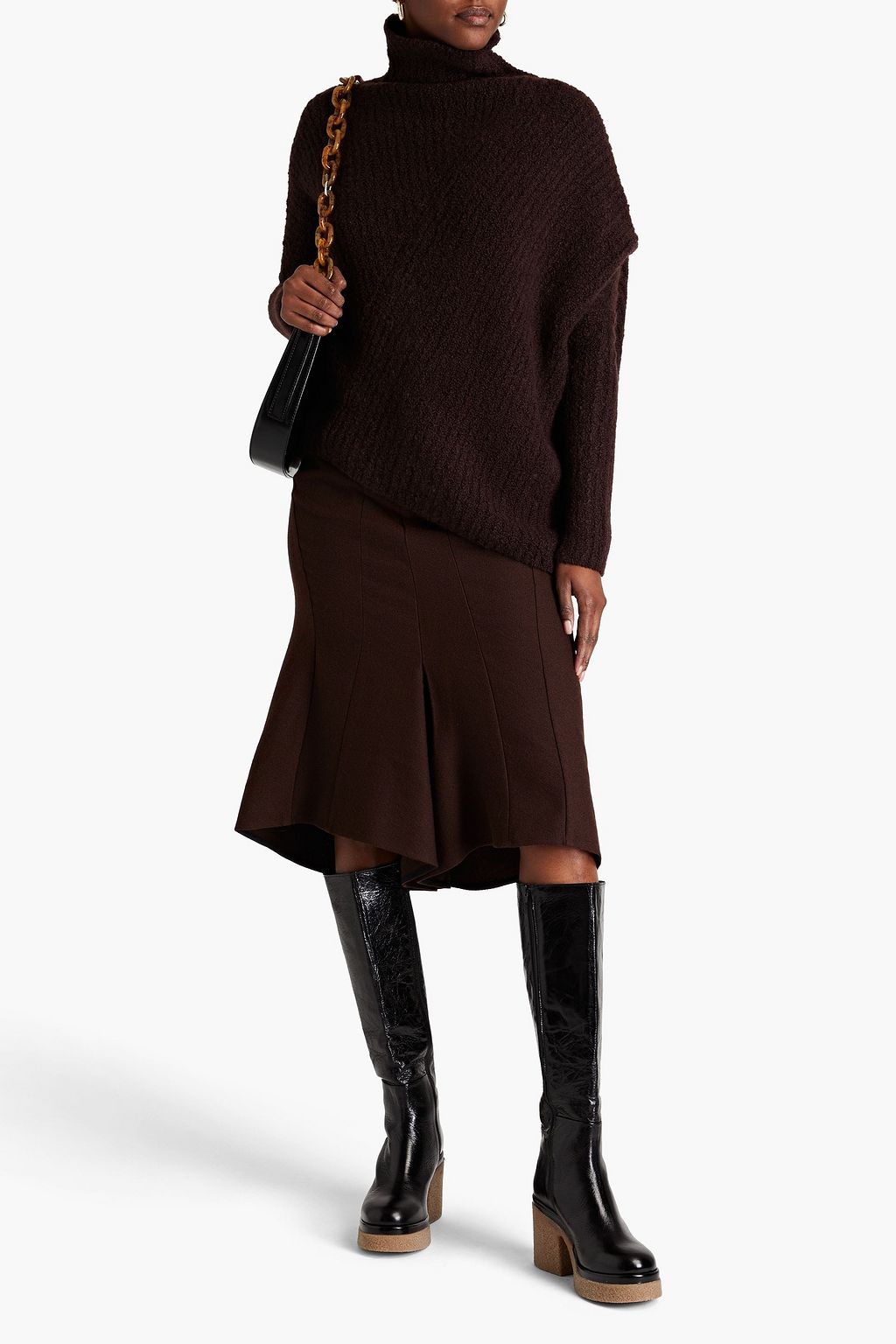 PETAR PETROV Oversized bouclé-knit cashmere and silk-blend turtleneck sweater