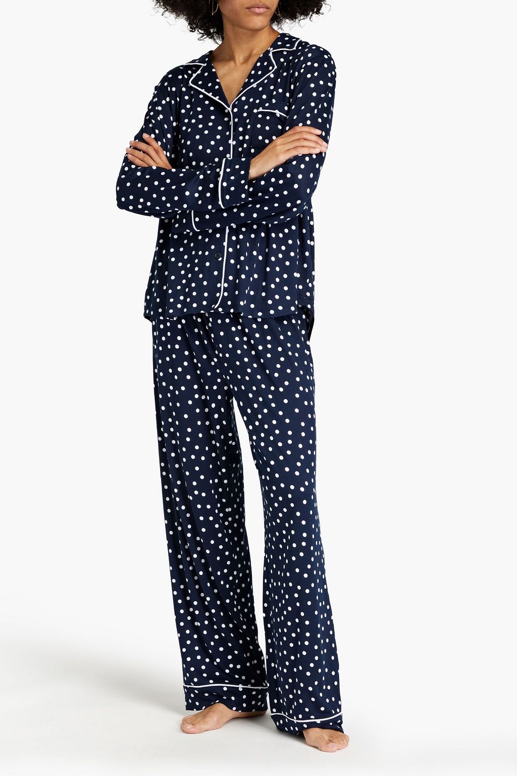DKNY ストレッチジャージー パジャマセット プリント入り