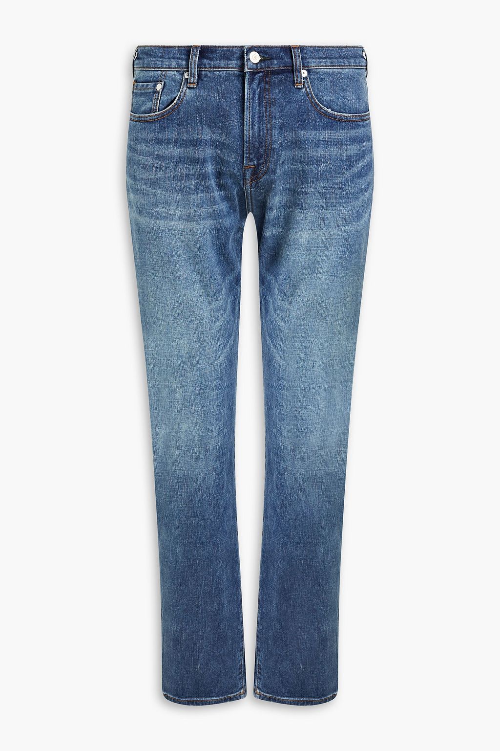 Tapered faded denim jeans