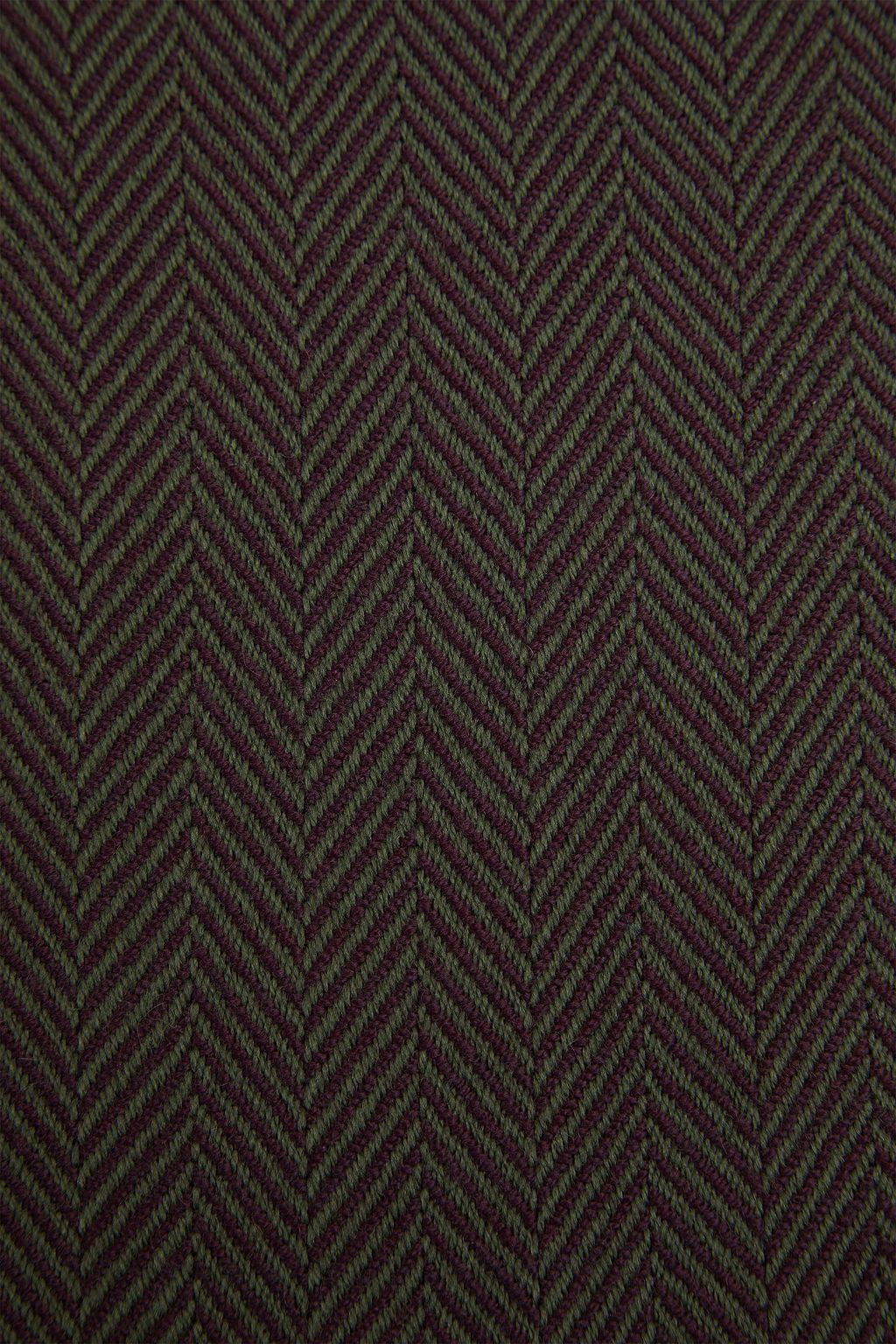 PAUL SMITH Herringbone jacquard-knit wool scarf