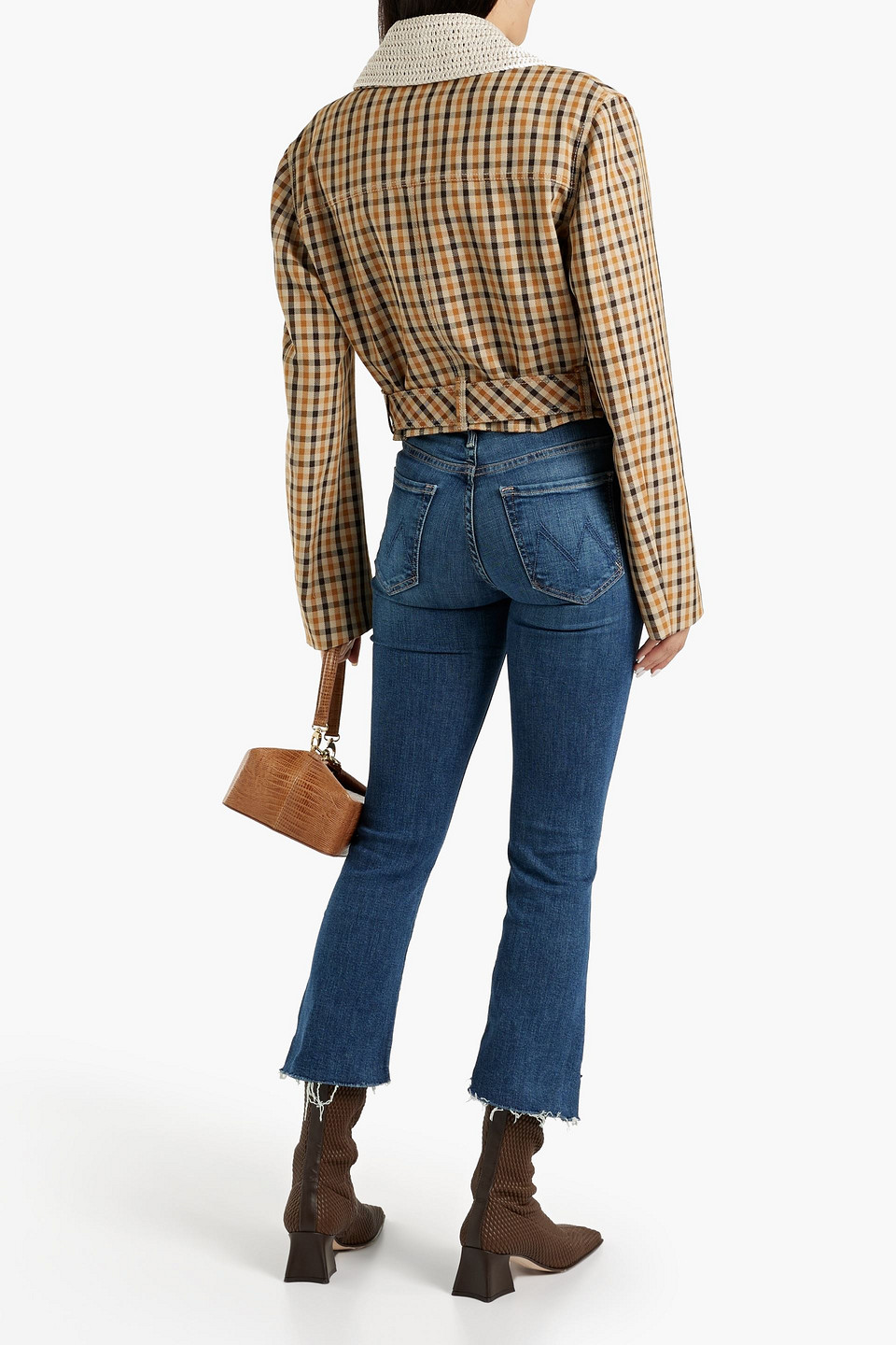  Mother - Insider Hoch Sitzende Kick-flare-jeans Mit Fransen - Blau - 24 
