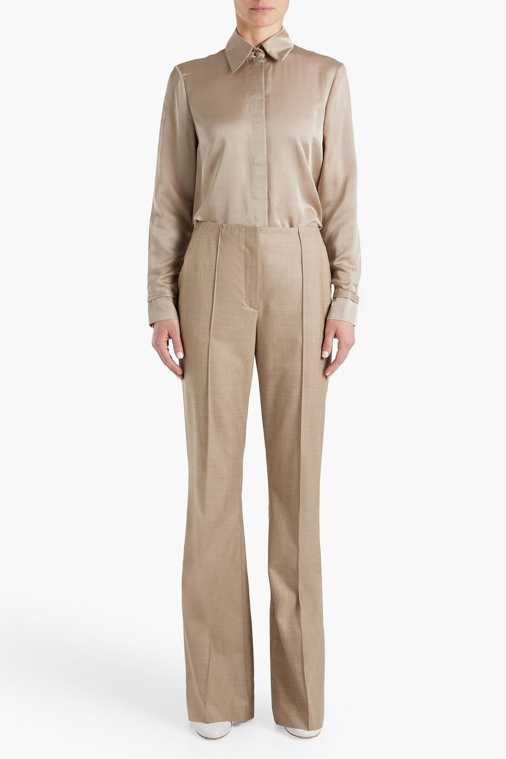 GABRIELA HEARST Murus mélange wool-twill flared pants