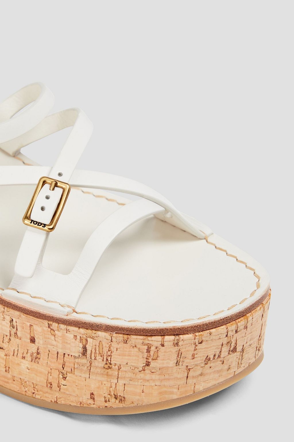 TOD'S レザー プラットフォームサンダル バックル付き