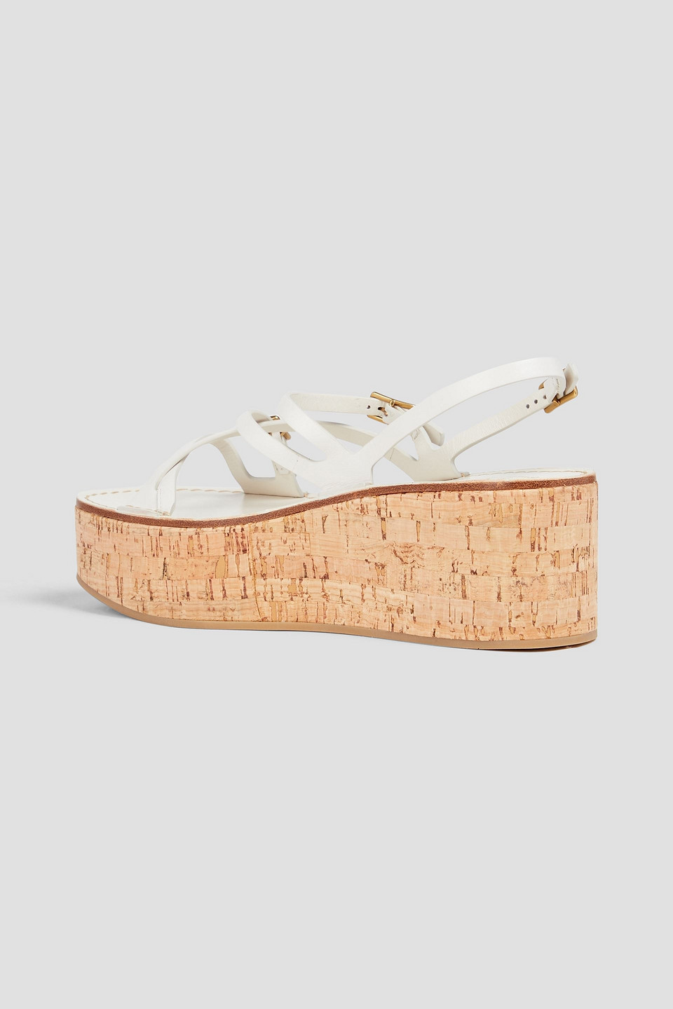 TOD'S BUCKLED LEATHER PLATFORM SANDALS 3074457345636991665