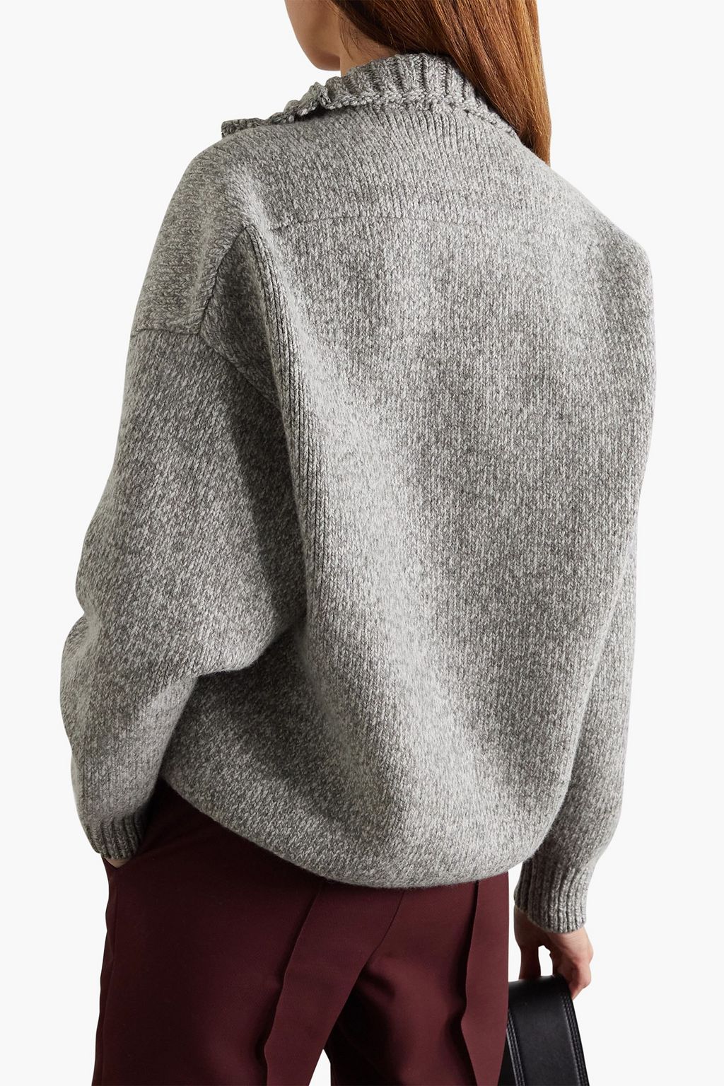 ALEXANDER WANG Mélange wool-blend half-zip sweater