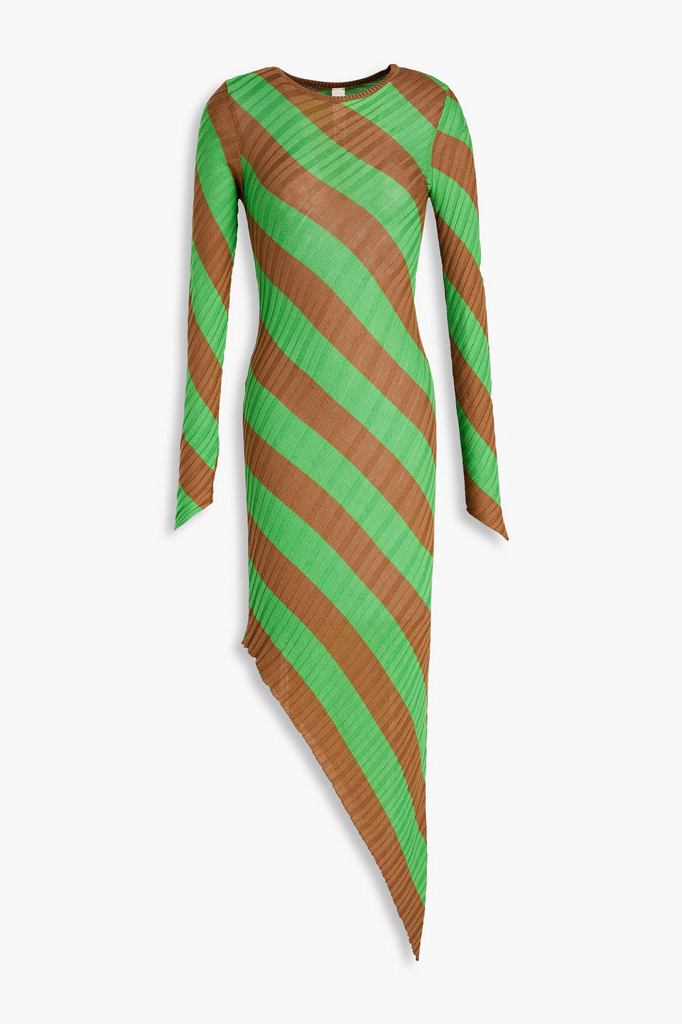 Petar Petrov Adon Asymmetric Striped Silk Midi Dress