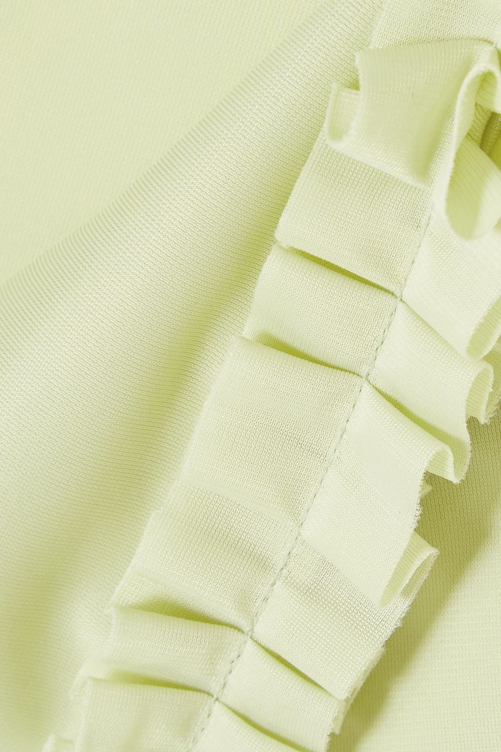 MIU MIU Ruffle-trimmed jersey turtleneck top