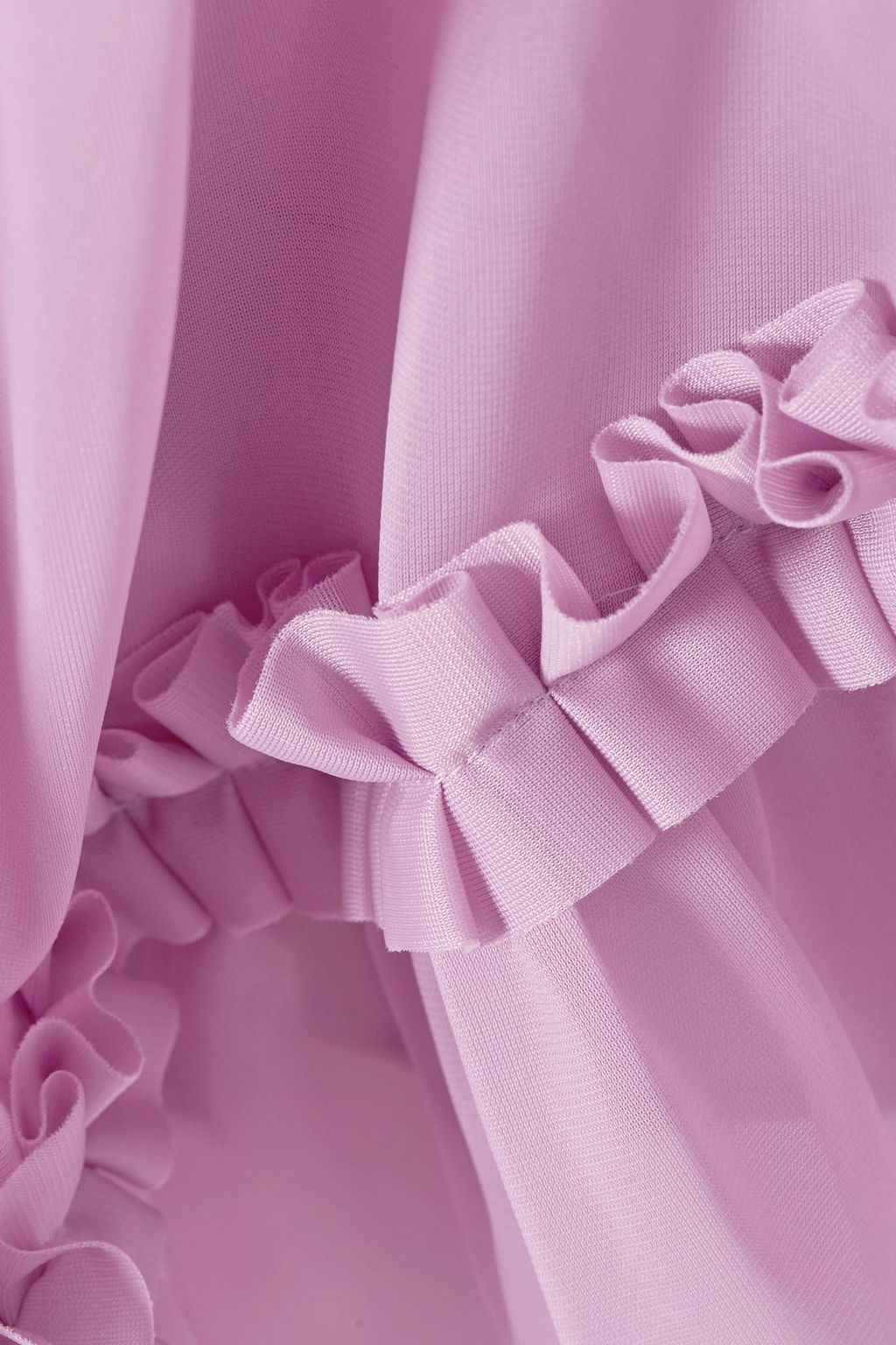 MIU MIU Ruffle-trimmed jersey turtleneck top