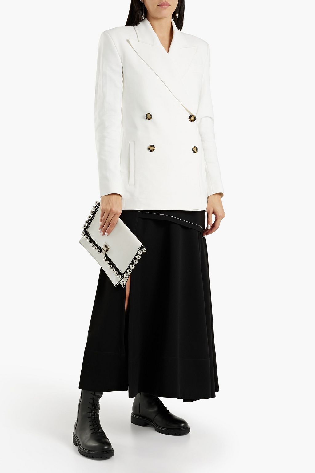 PROENZA SCHOULER 더블 브레스티드 크레이프 블레이저