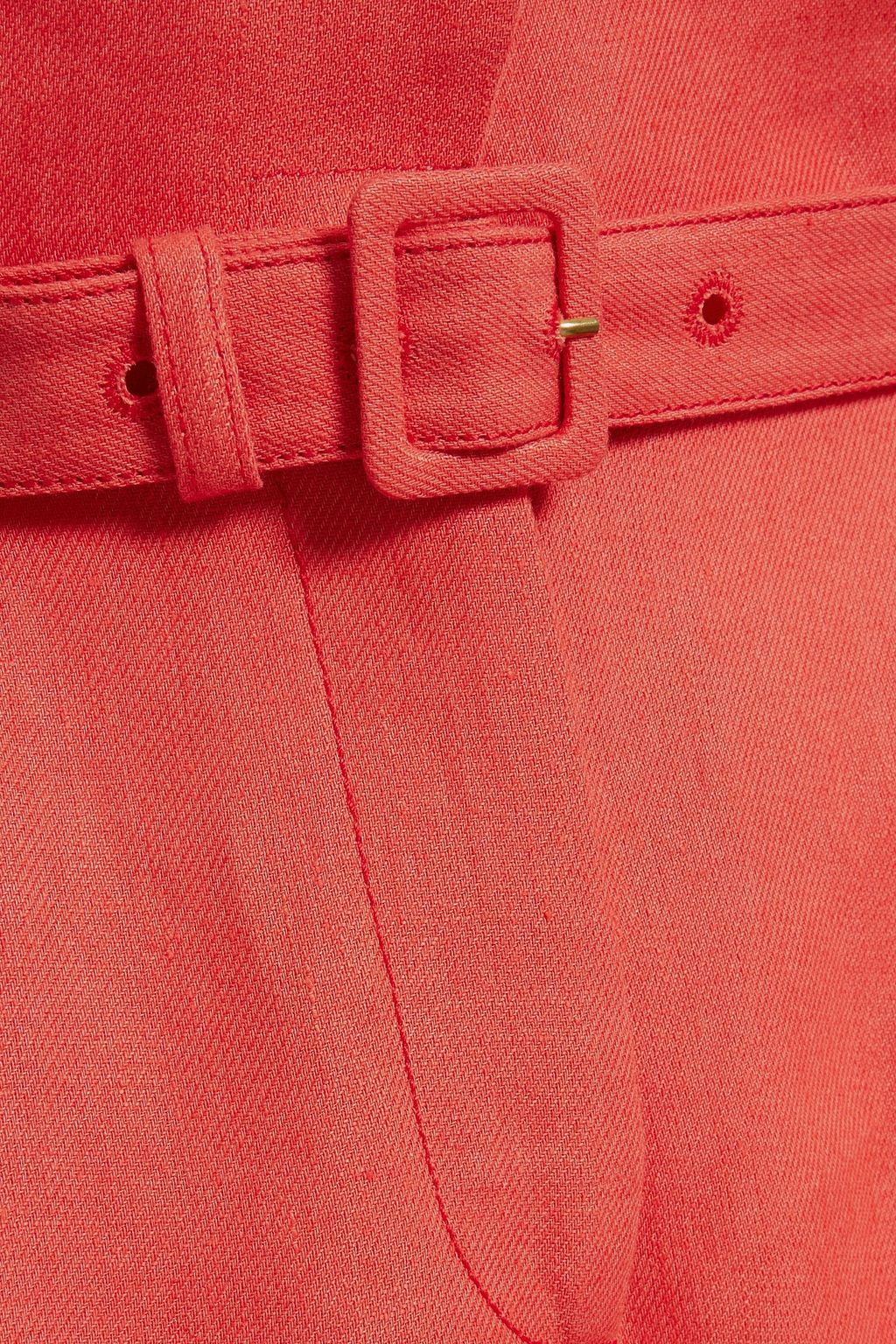 GABRIELA HEARST Beatrice belted pleated linen-twill tapered pants