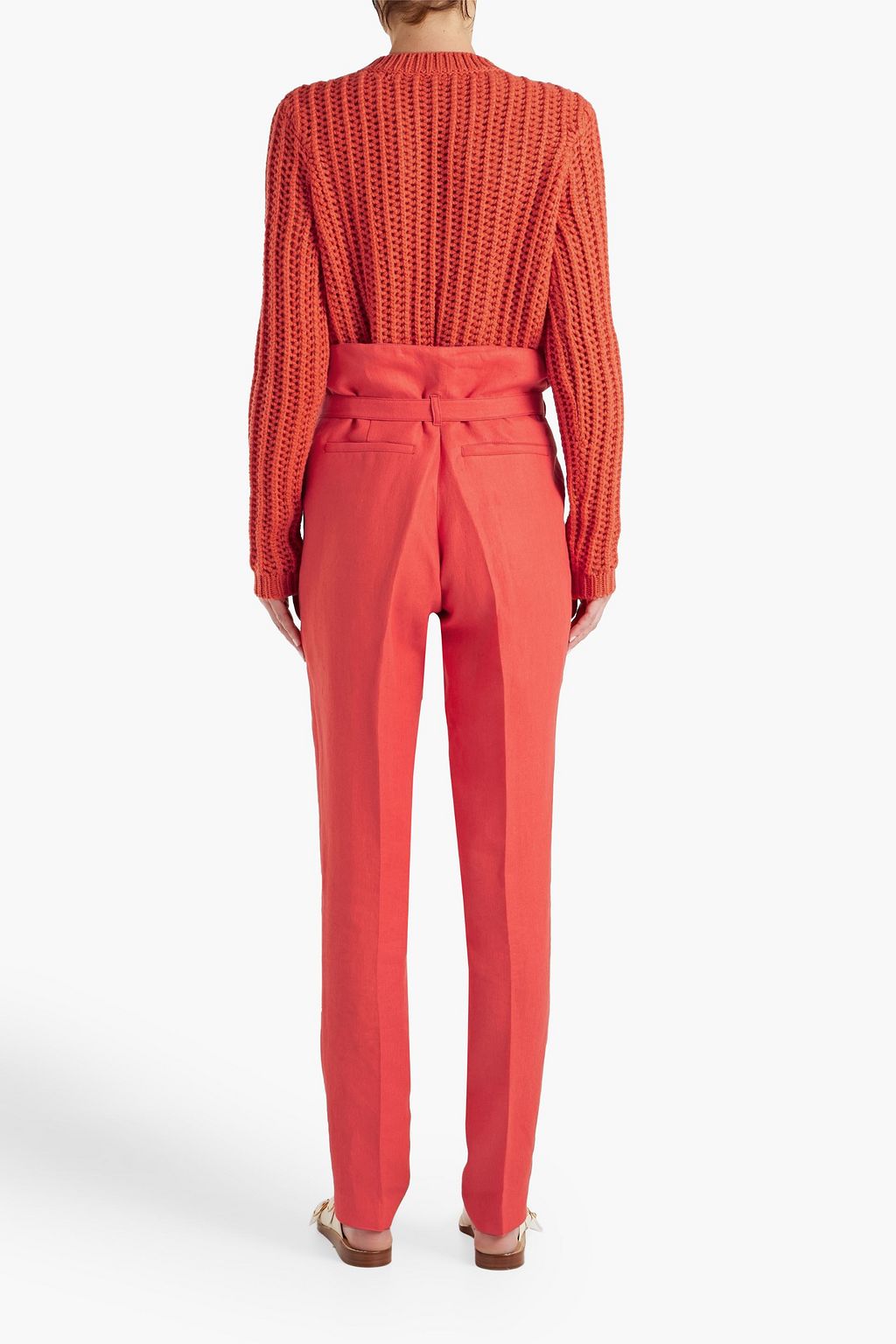 GABRIELA HEARST Beatrice belted pleated linen-twill tapered pants