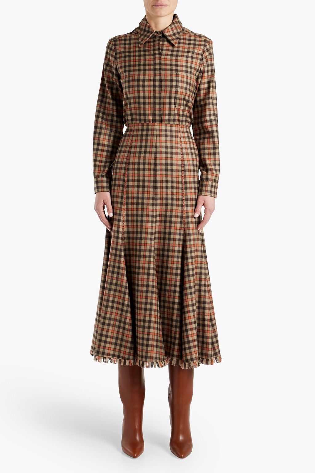 GABRIELA HEARST Marcello checked cashmere-flannel shirt