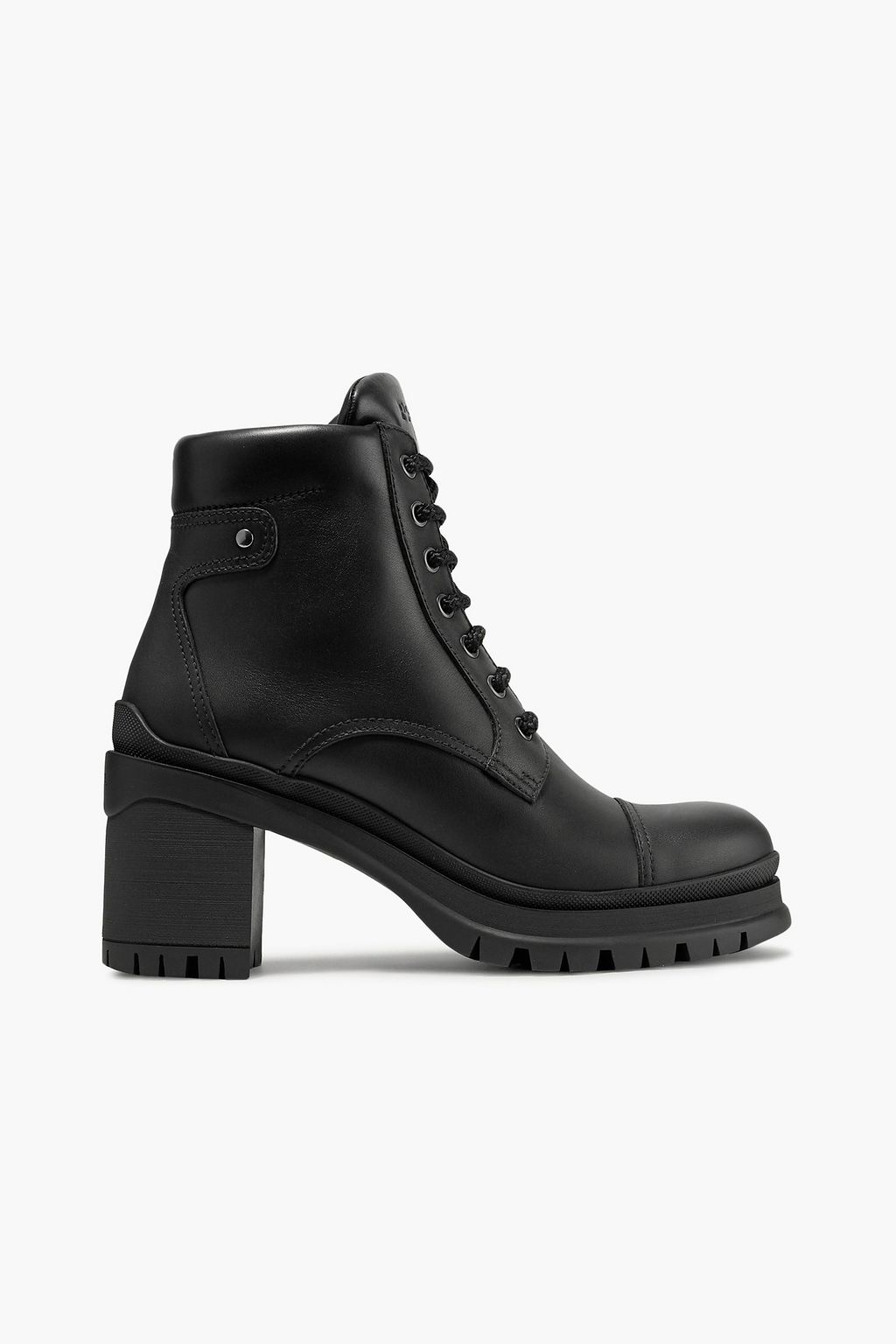 prada black heeled boots