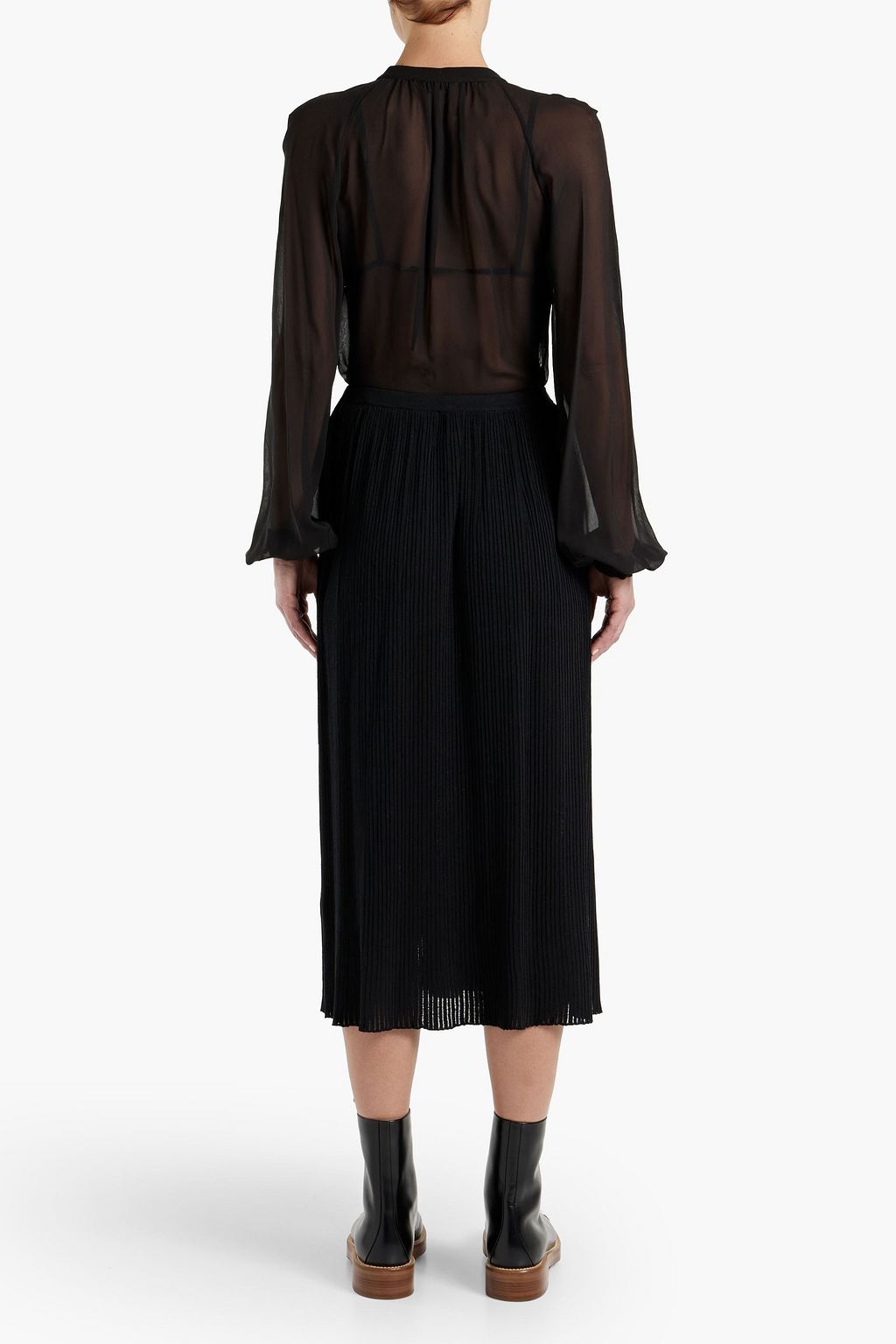 GABRIELA HEARST Gia lace-paneled silk-georgette blouse