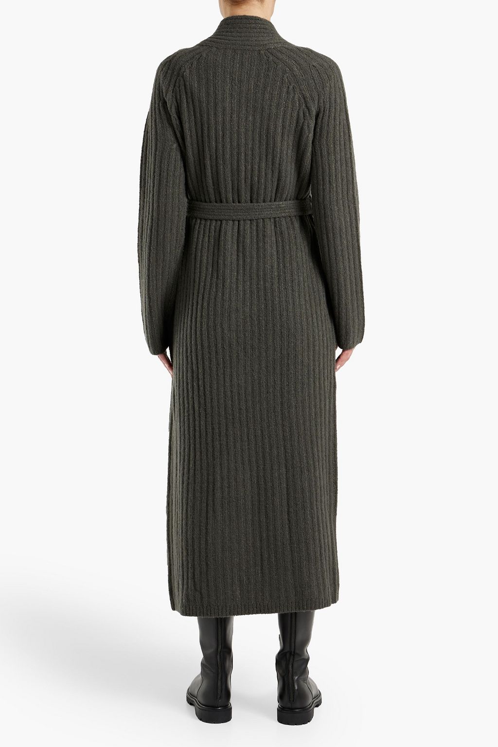 GABRIELA HEARST Ginnersury belted ribbed cashmere and silk-blend cardigan