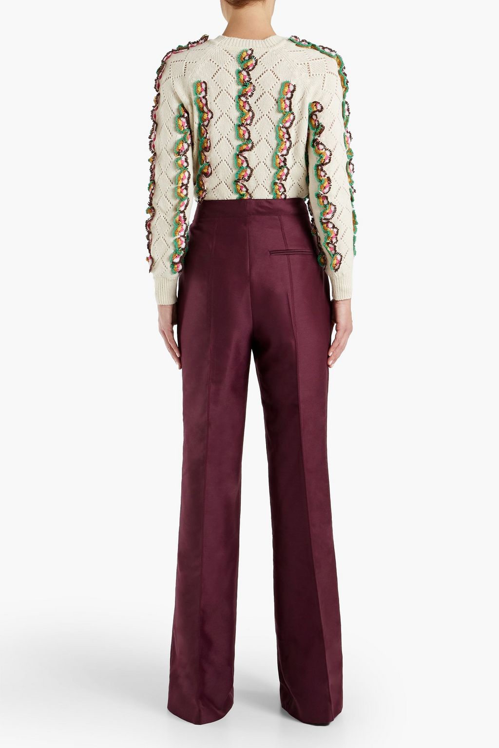 GABRIELA HEARST カシミヤ セーター アップリケ付き 透かし編みニット
