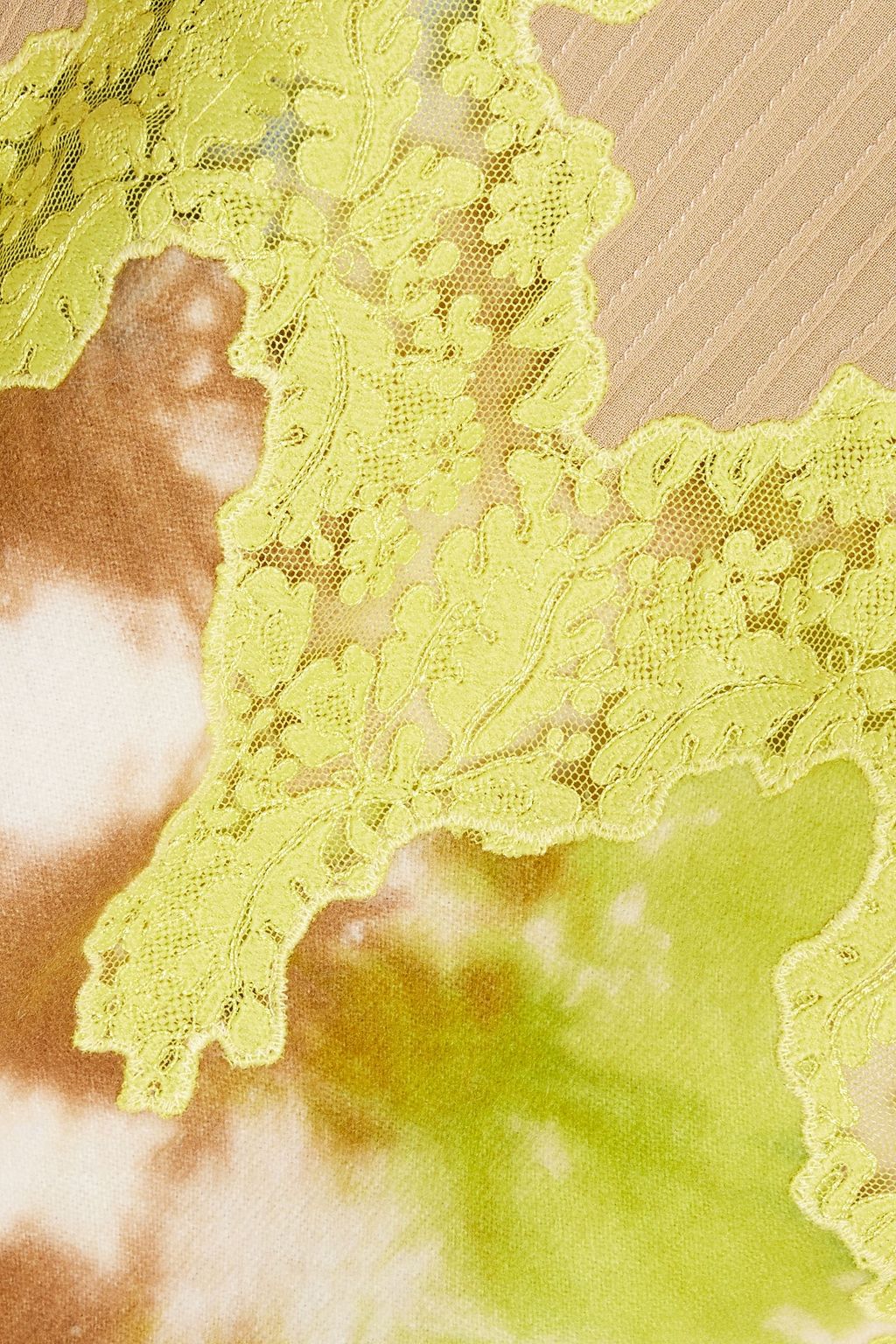 GABRIELA HEARST Smith tie-dyed cashmere, lace and silk-chiffon camisole