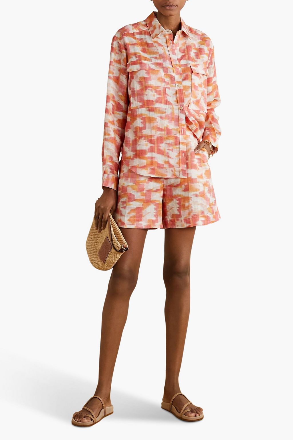 THREE GRACES LONDON Willow printed linen shirt