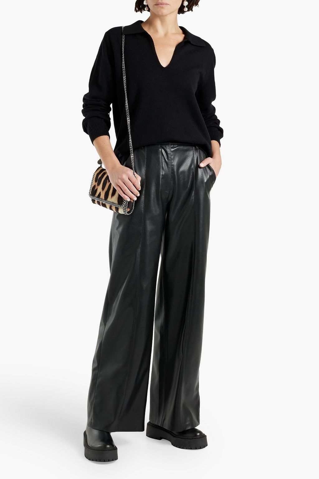 KAREN THOMAS Cashmere polo sweater