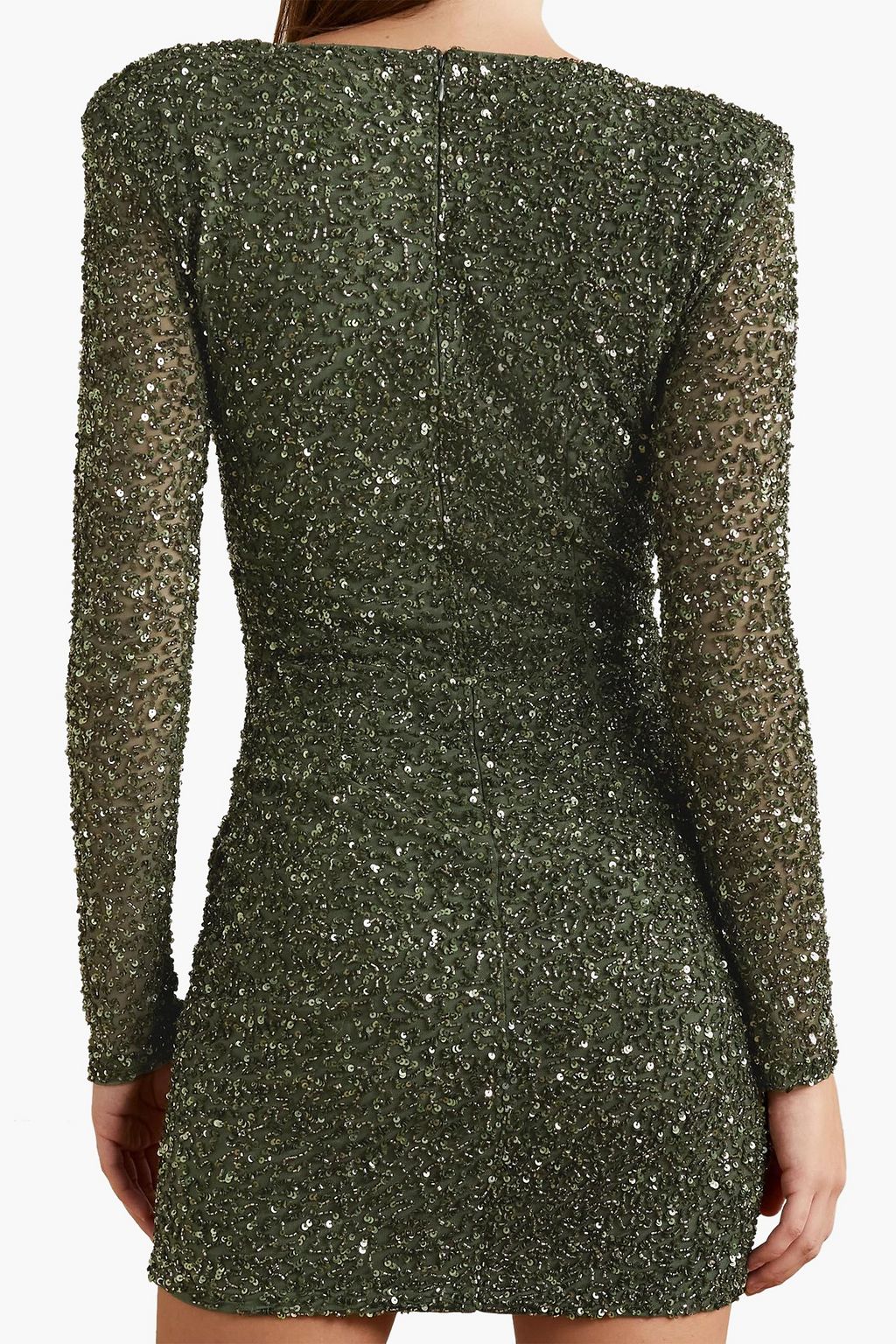 RETROFÊTE Yael draped sequined tulle mini dress