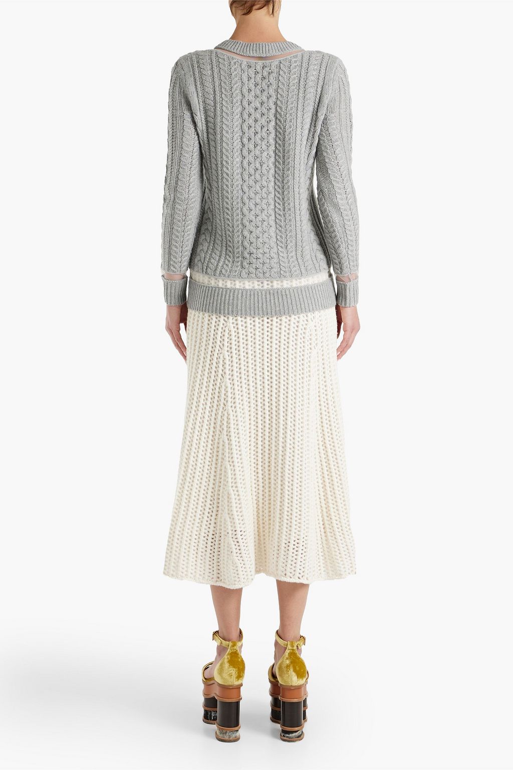 GABRIELA HEARST Pablo open-knit cashmere midi skirt