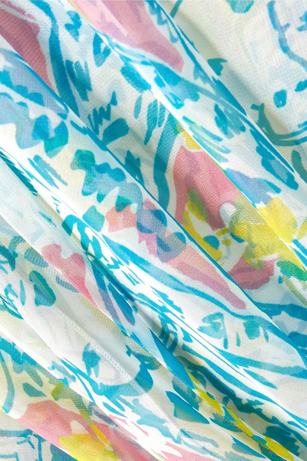 MIU MIU Cape-effect printed chiffon blouse