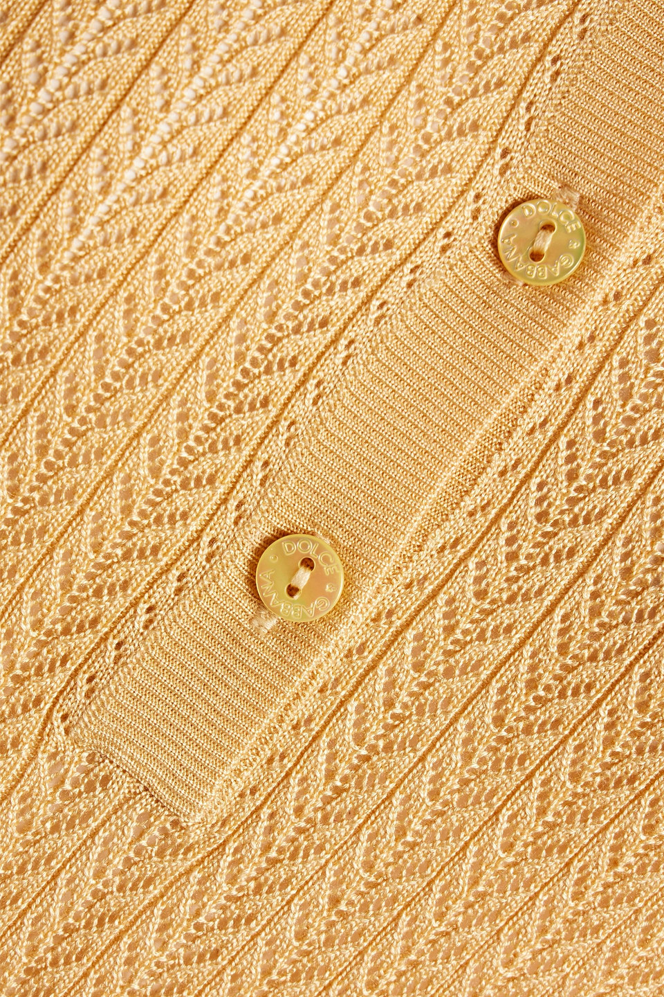 Dolce & Gabbana Crocheted Silk Top In Yellow
