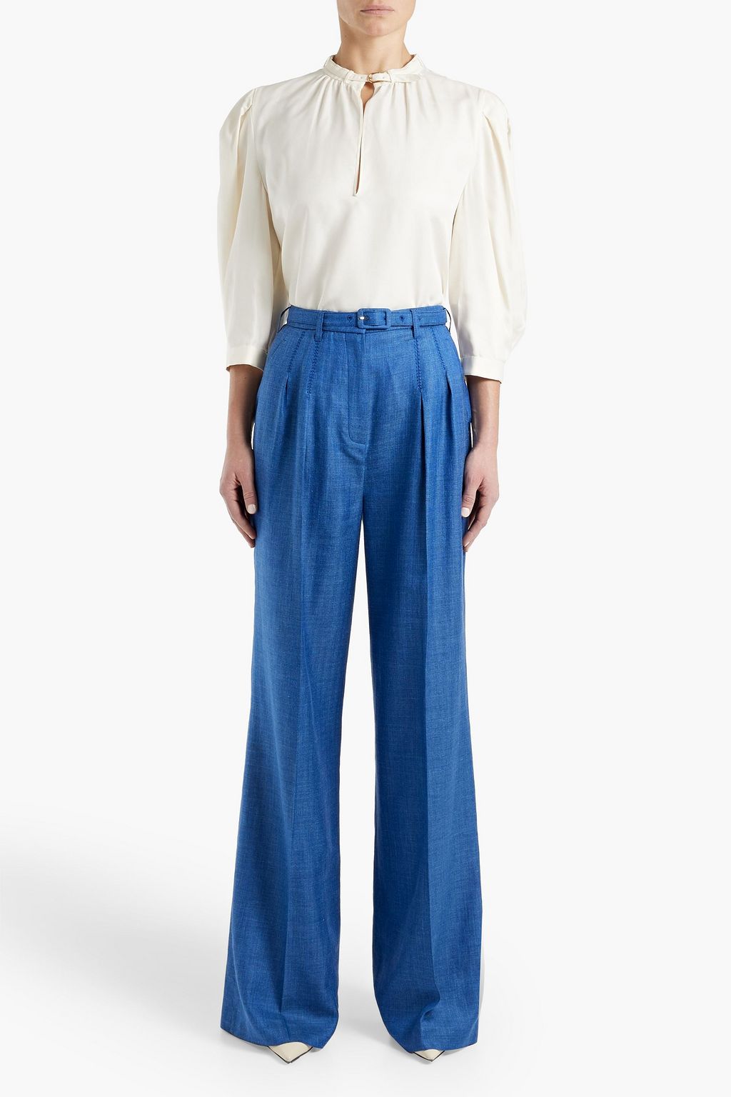 GABRIELA HEARST Berry gathered silk-twill blouse