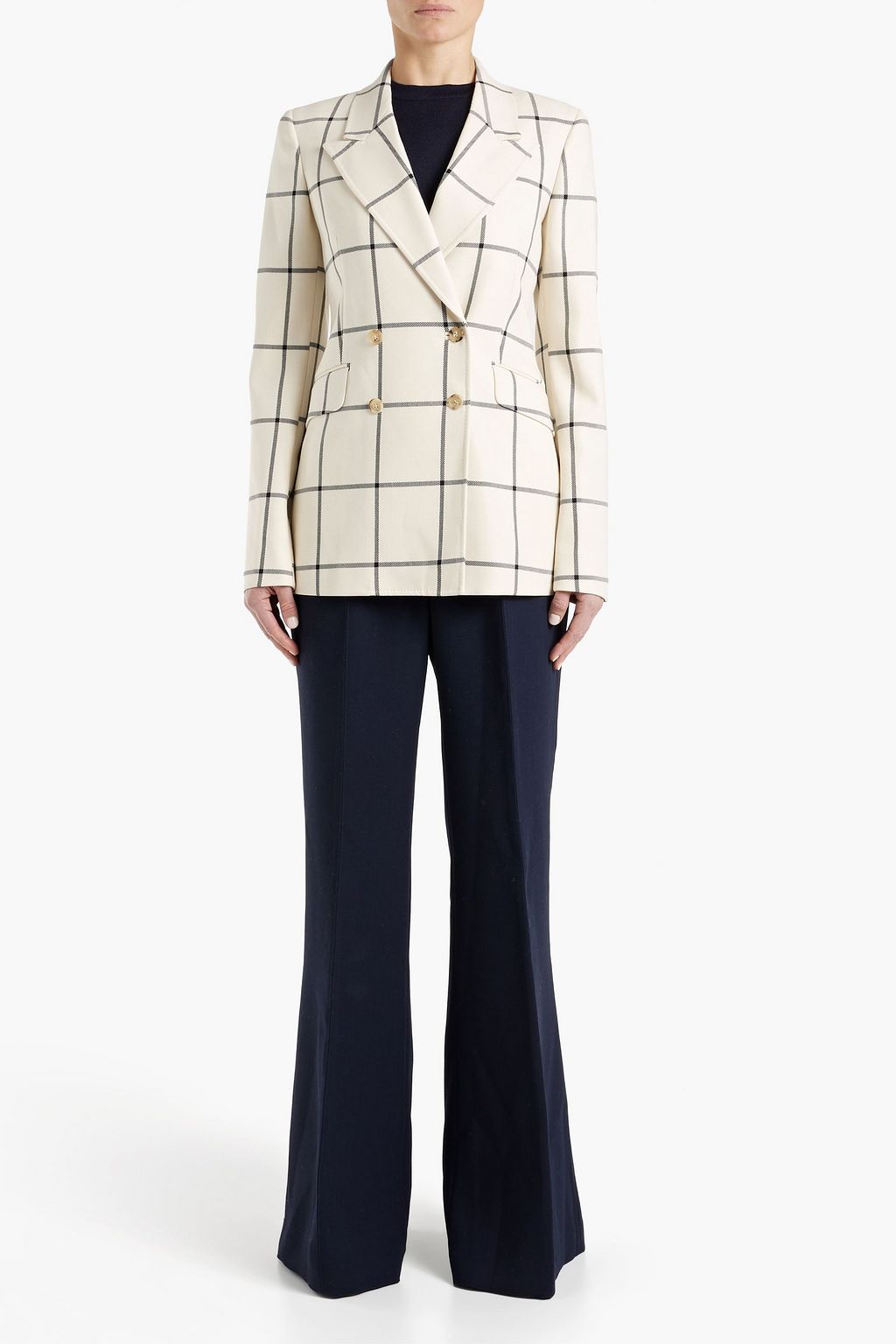 GABRIELA HEARST Angela double-breasted checked wool-twill blazer